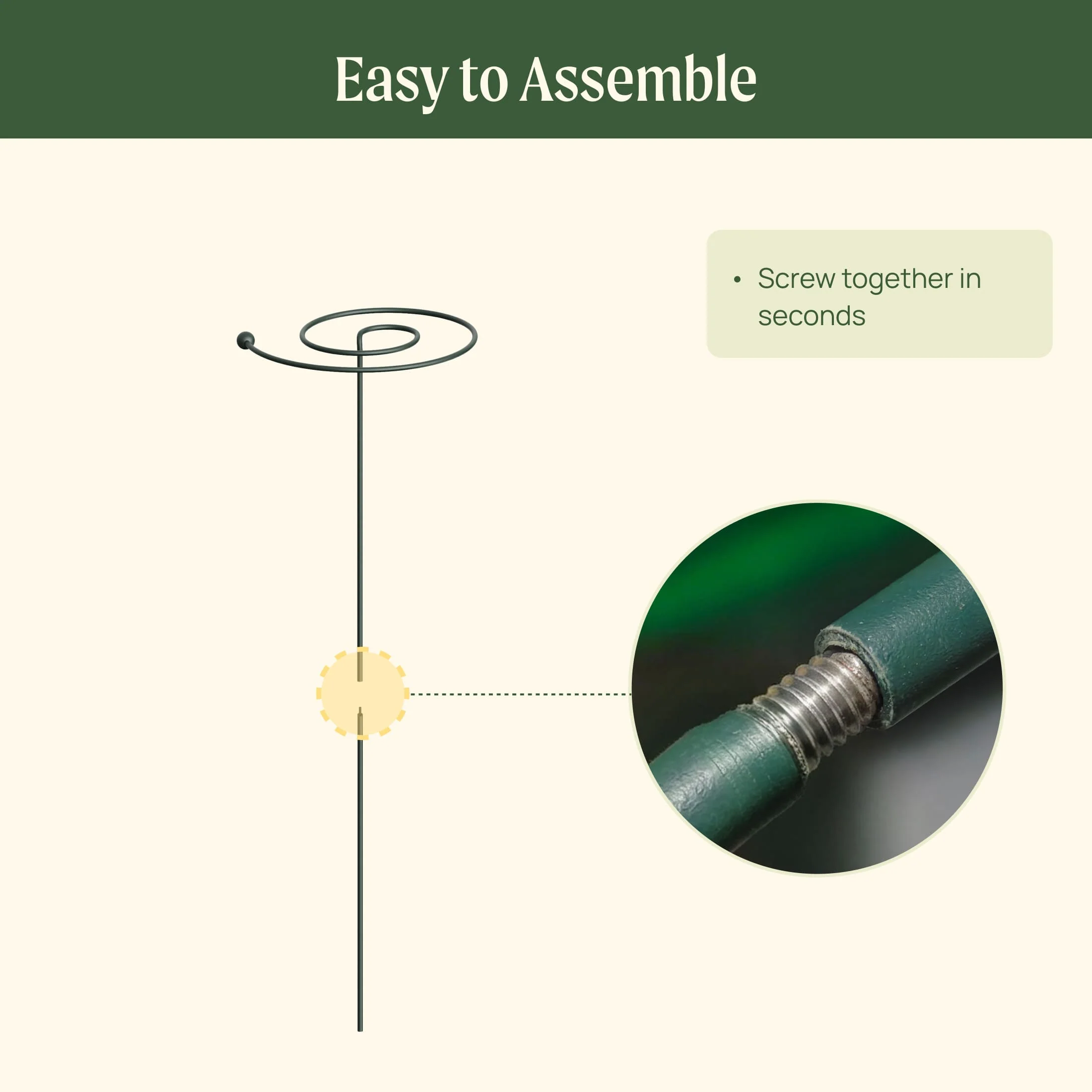 Single Stem Plant Support Spiral  - 3 Pack - Image 10