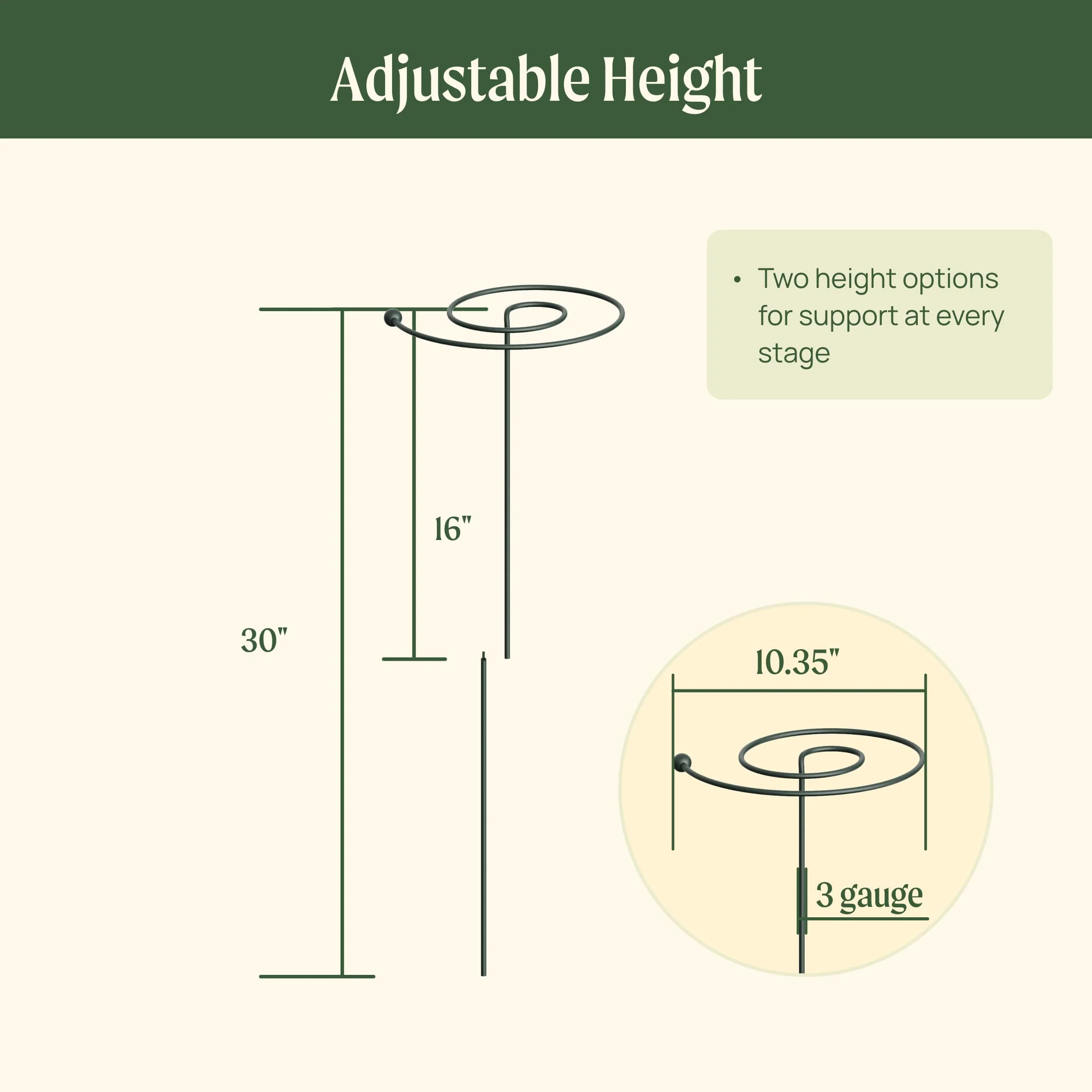 Single Stem Plant Support Spiral  - 3 Pack - Image 11