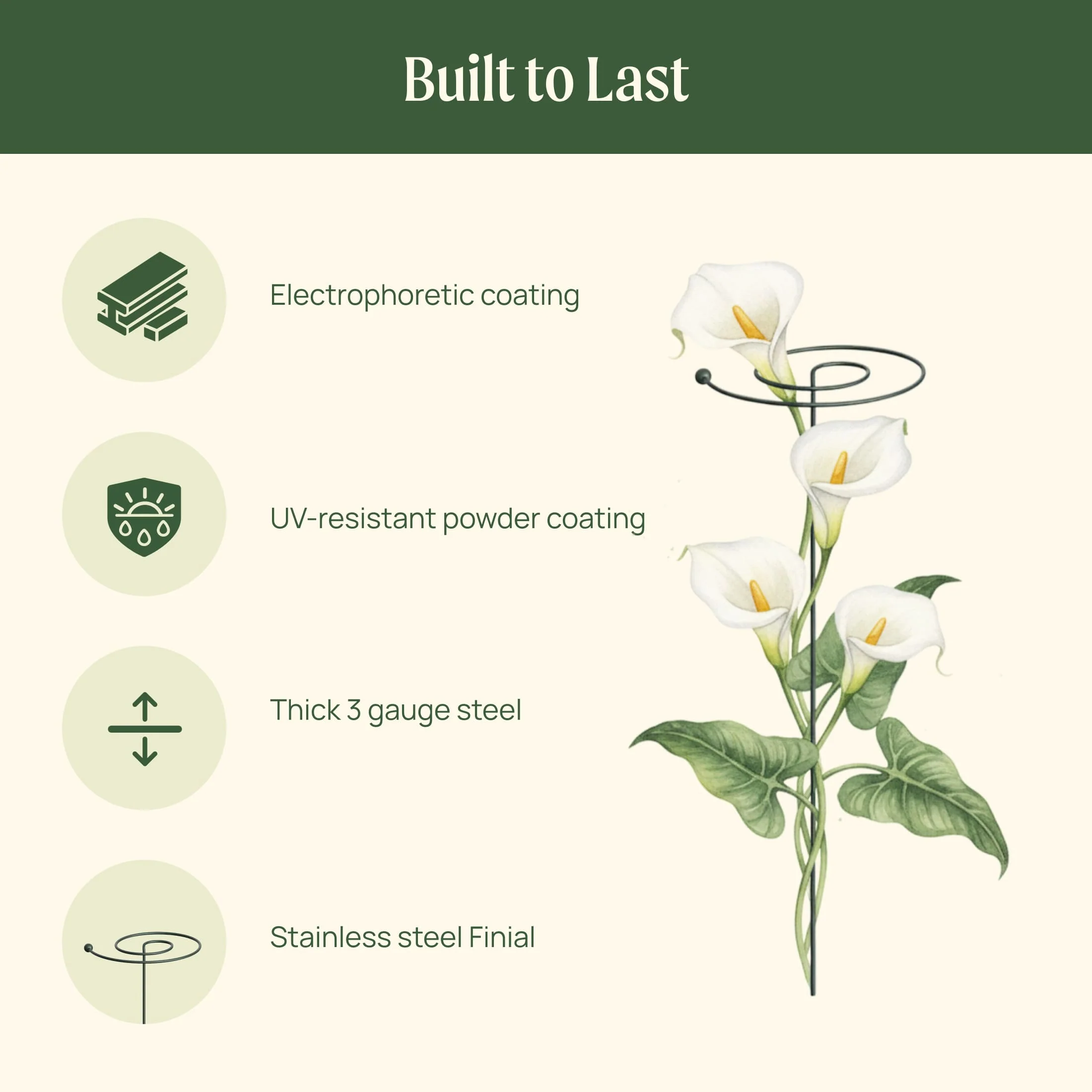 Single Stem Plant Support Spiral  - 3 Pack - Image 9