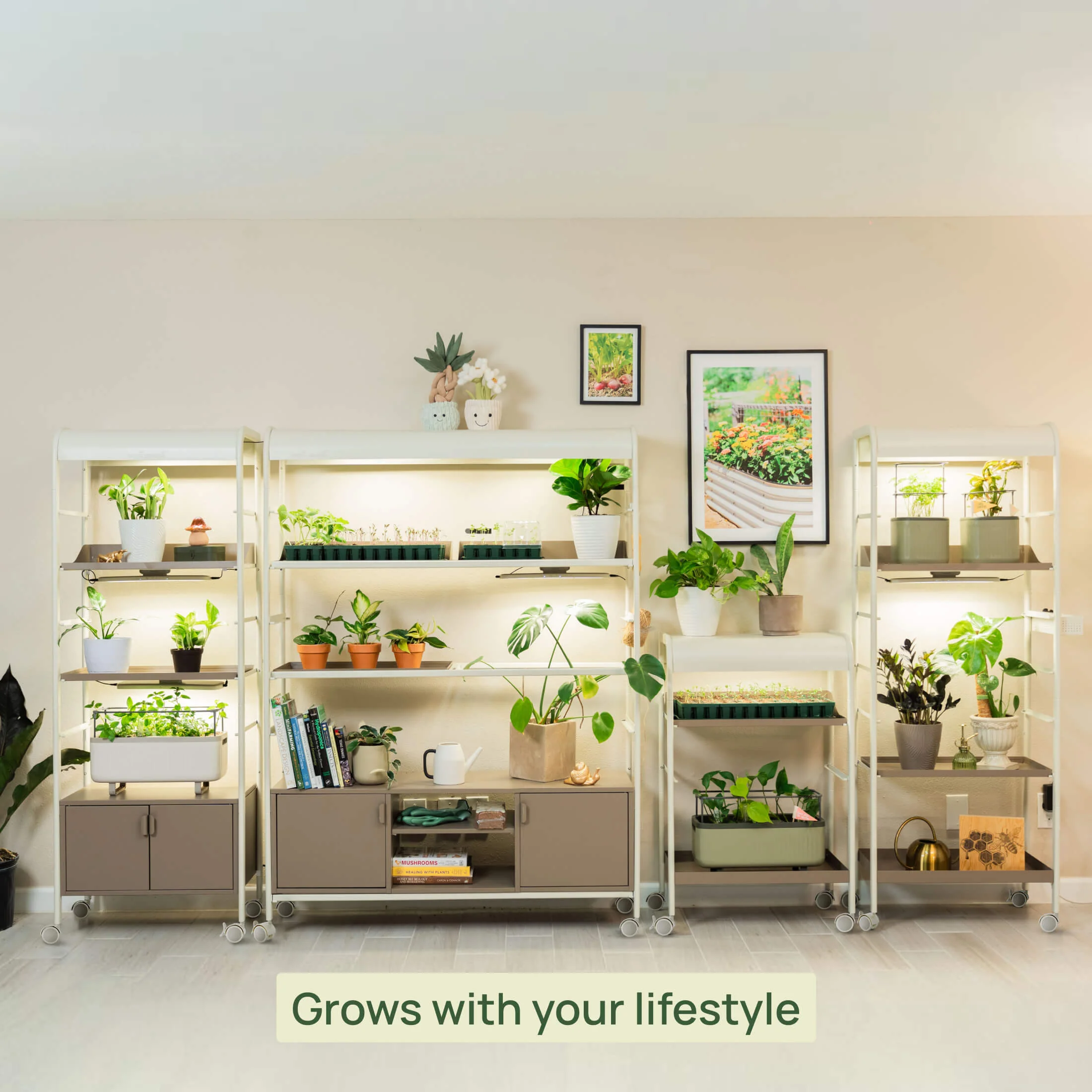 4 Tier Grow Light Garden with Storage - Image 16