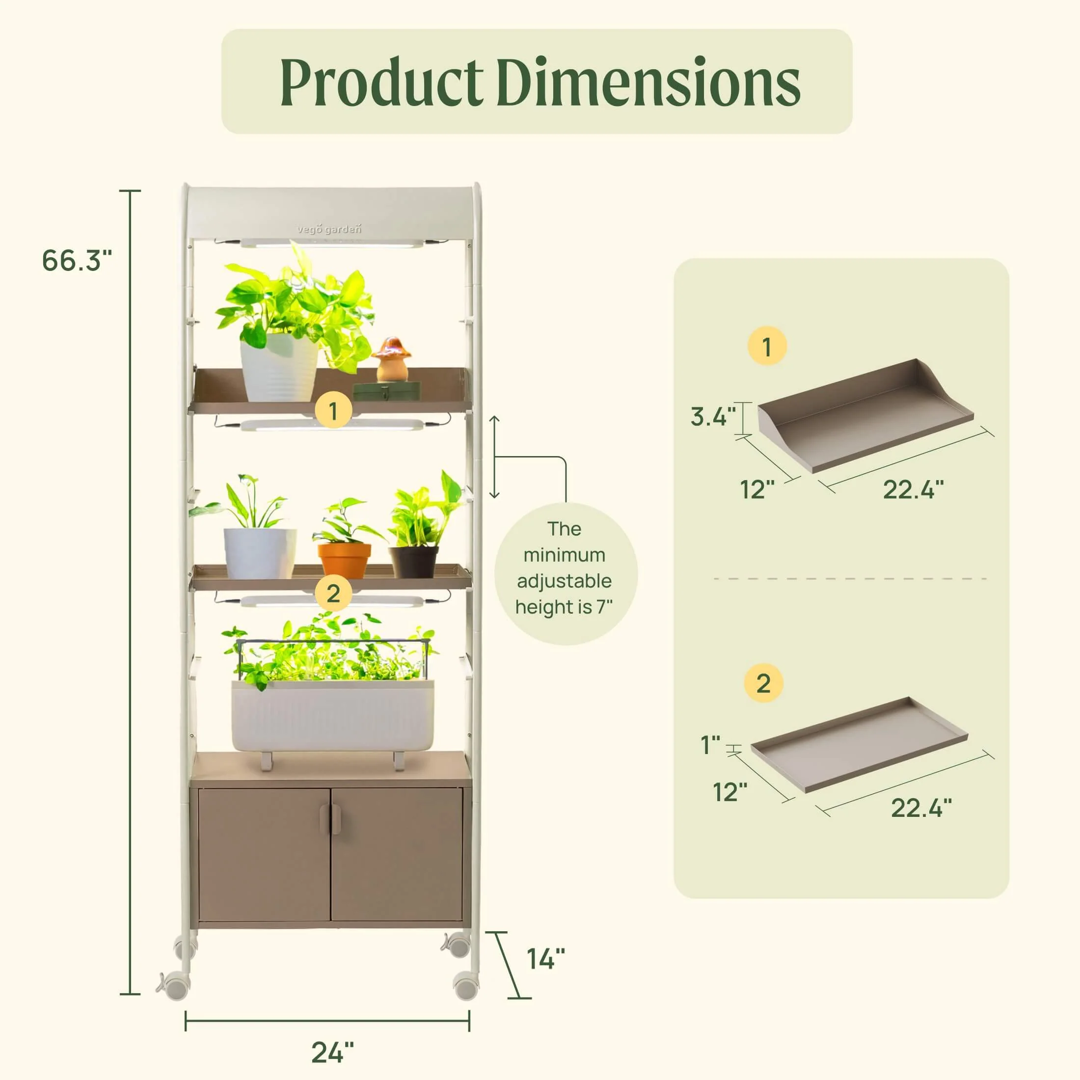 4 Tier Grow Light Garden with Storage - Image 3