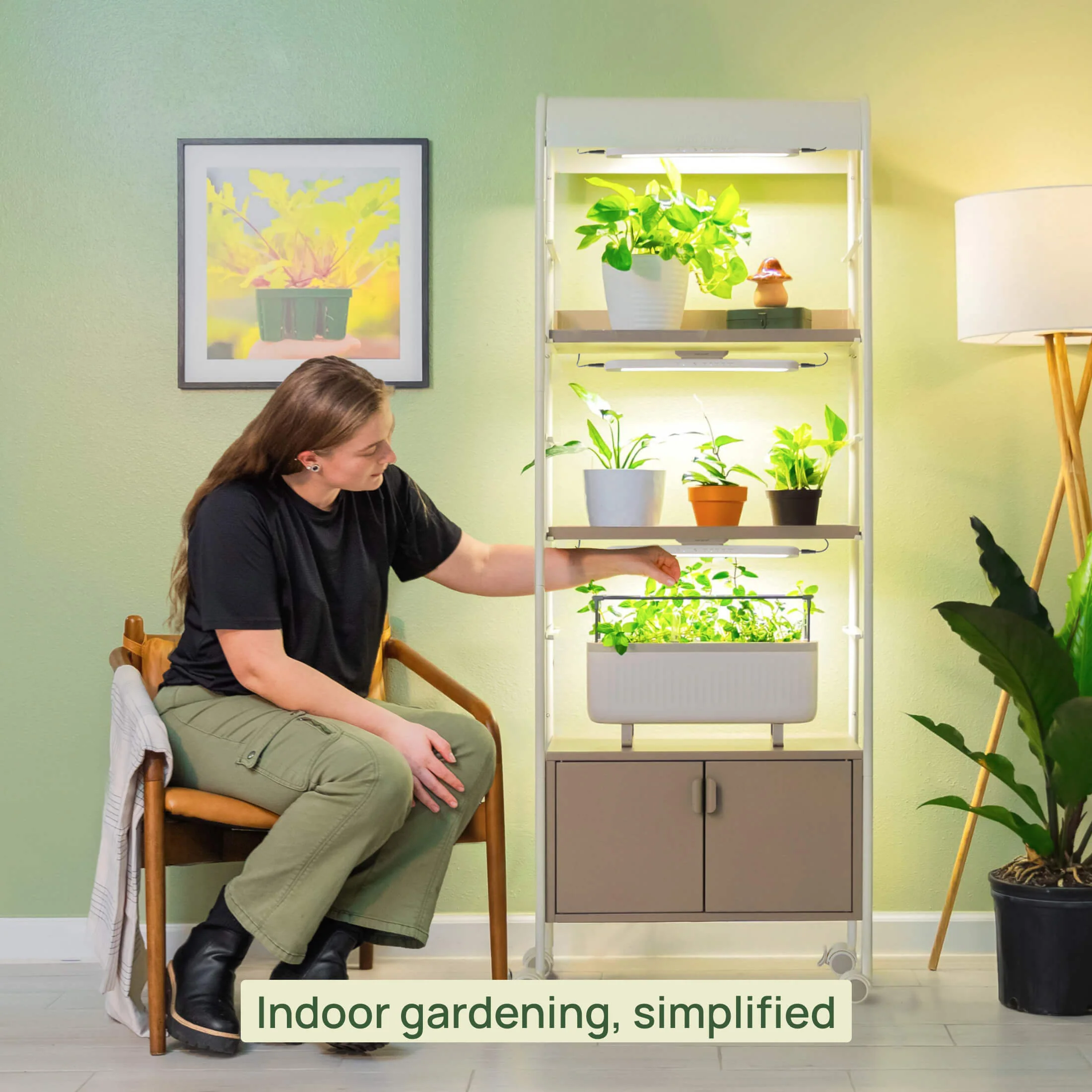 4 Tier Grow Light Garden with Storage - Image 8
