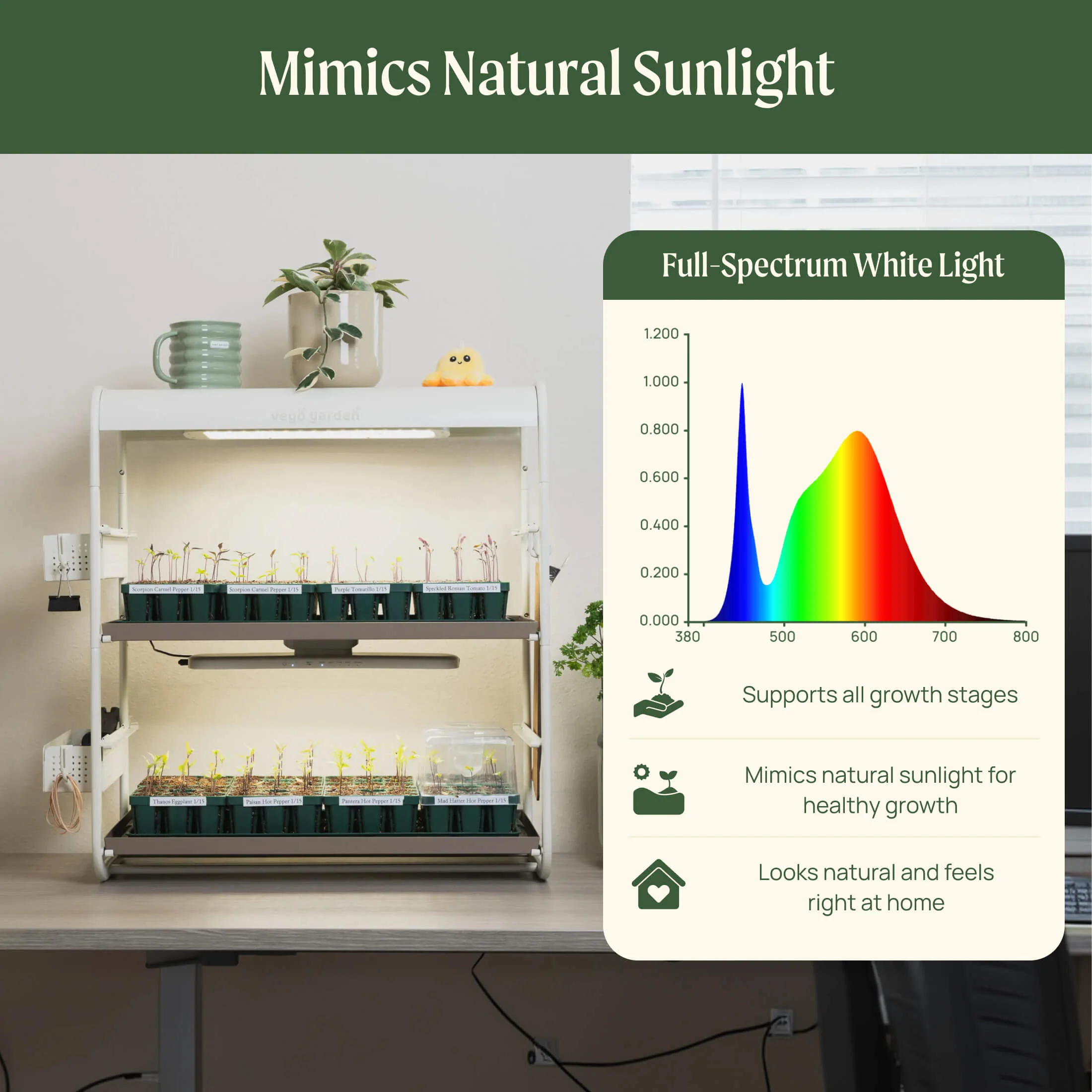 2 Tier Tabletop Grow Light Garden - Image 4