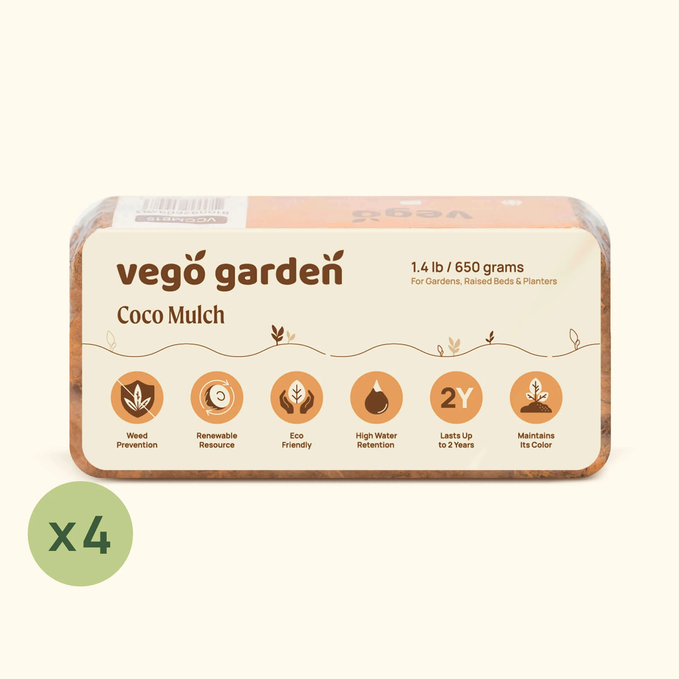 Vego Garden Coco Mulch 1.4 lb Brick - Image 4