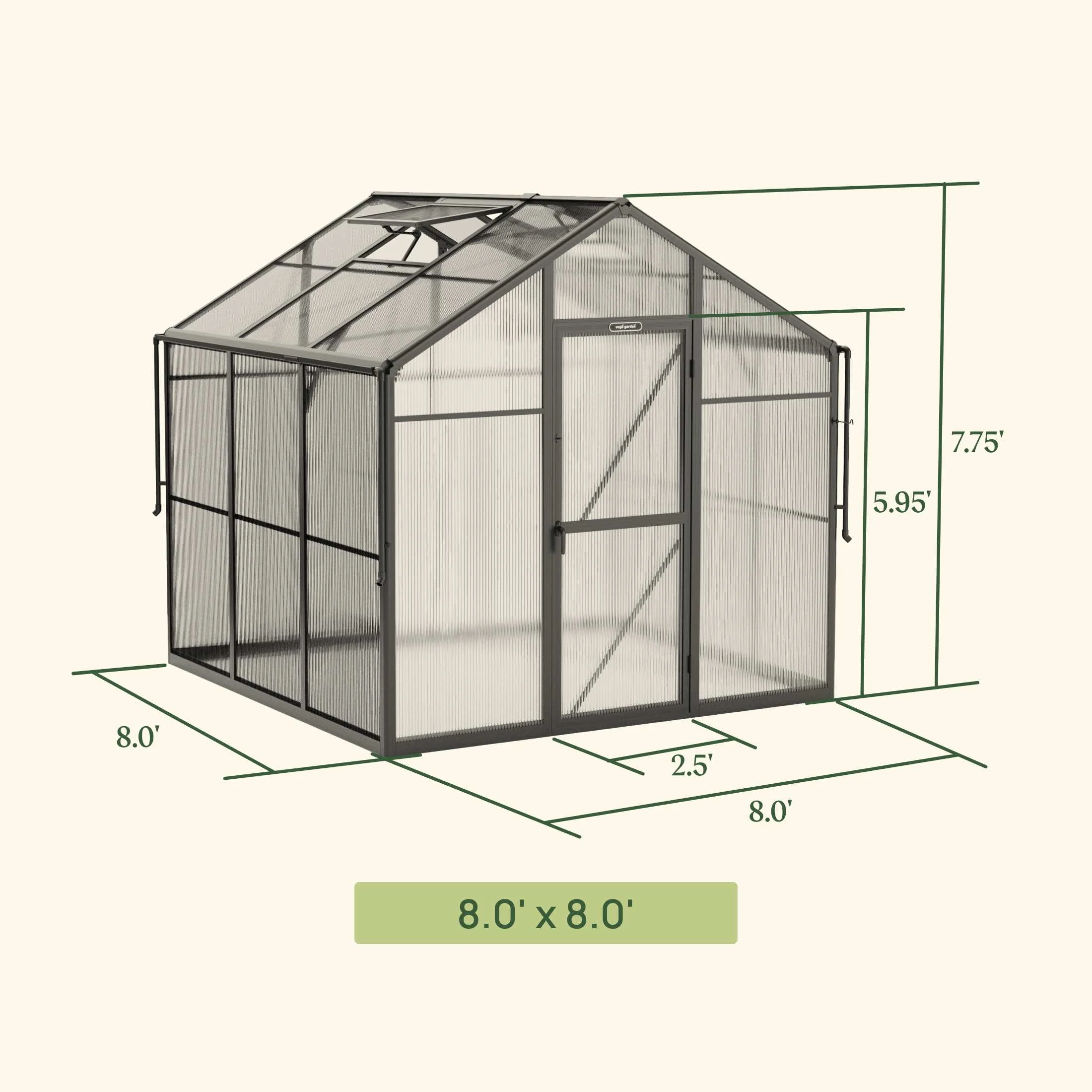 Vego Junior Victorian Greenhouse - 8.0ft Wide - Image 3