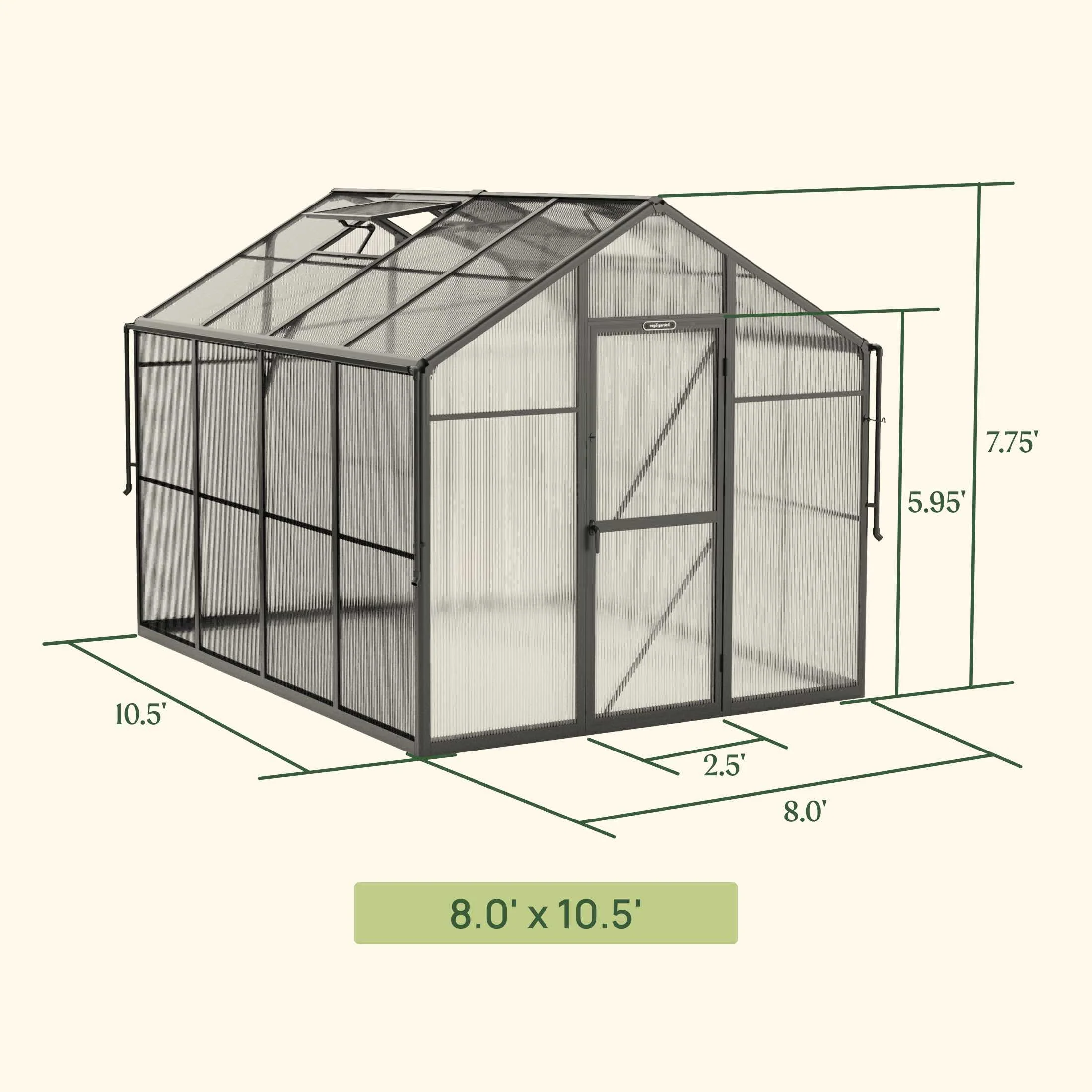 Vego Junior Victorian Greenhouse - 8.0ft Wide - Image 4