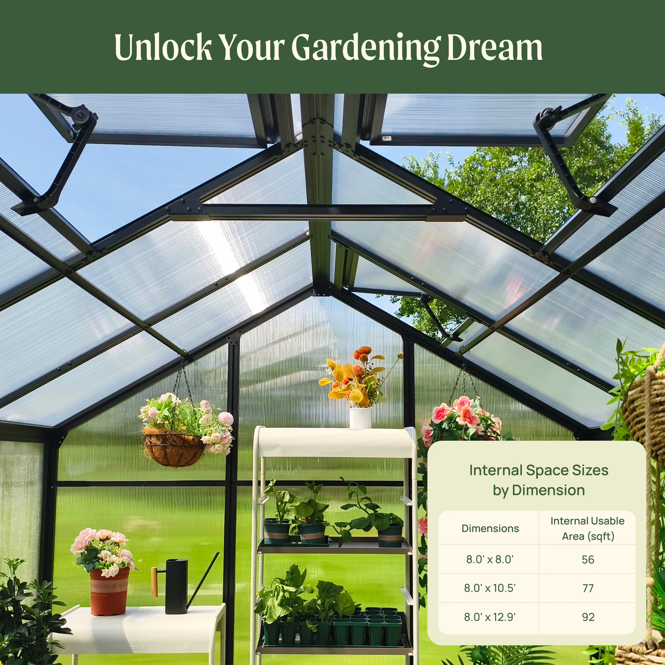 Vego Junior Victorian Greenhouse - 8.0ft Wide - Image 8