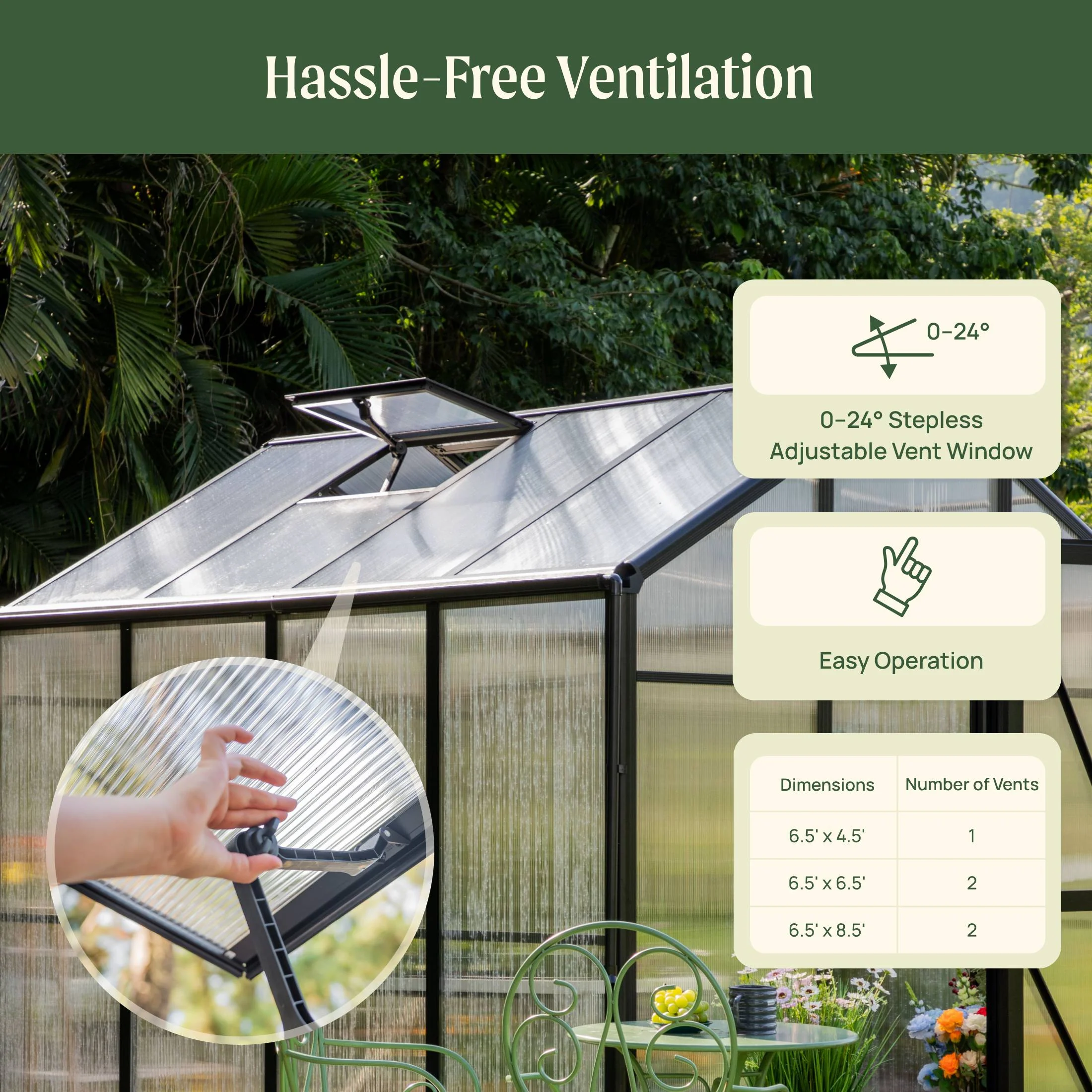 Vego Junior Victorian Greenhouse - 6.5ft Wide - Image 10