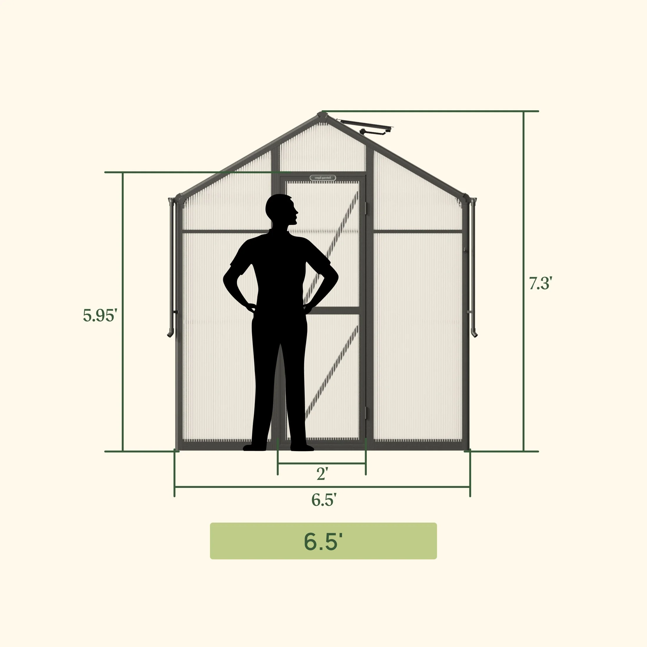 Vego Junior Victorian Greenhouse - 6.5ft Wide - Image 13