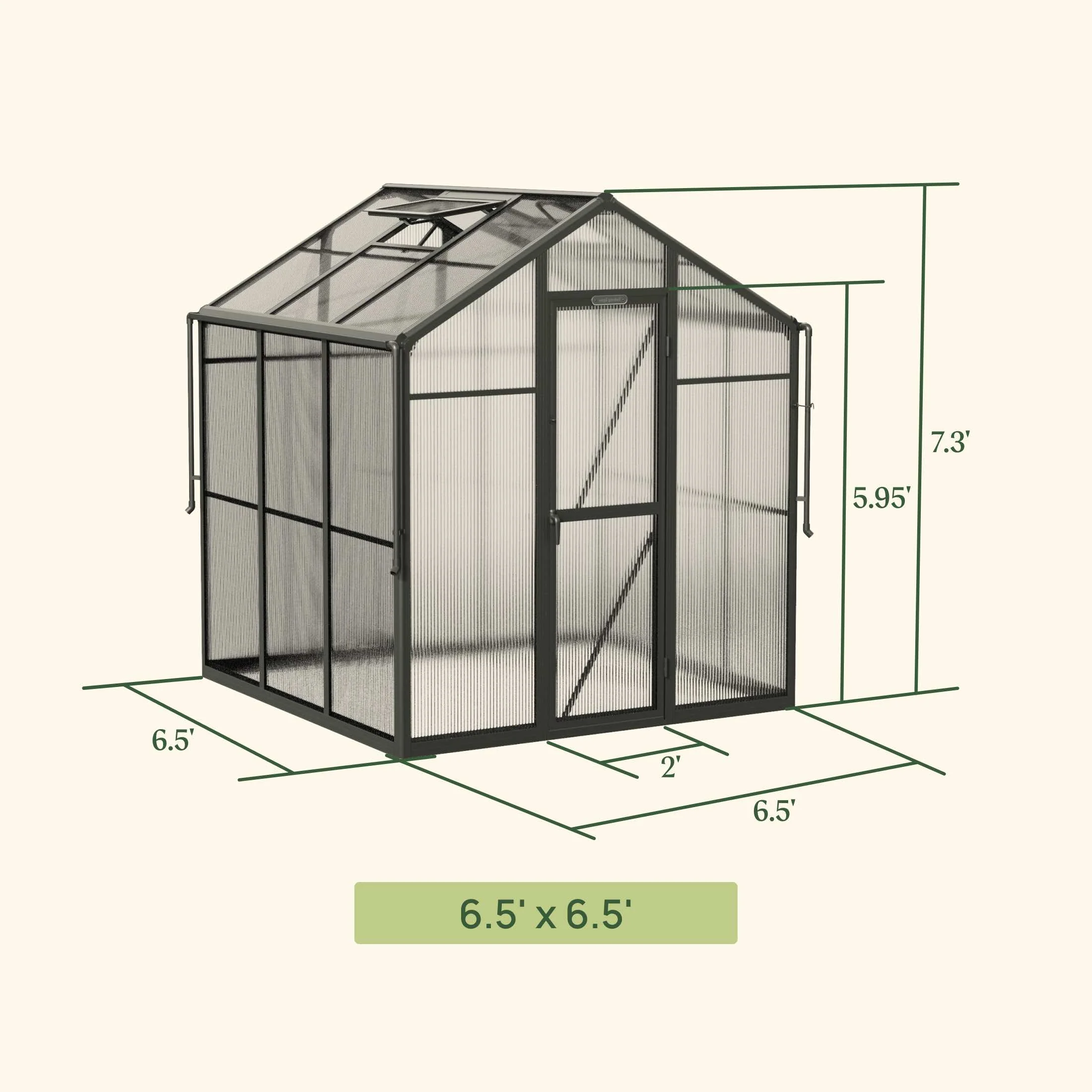 Vego Junior Victorian Greenhouse - 6.5ft Wide - Image 3