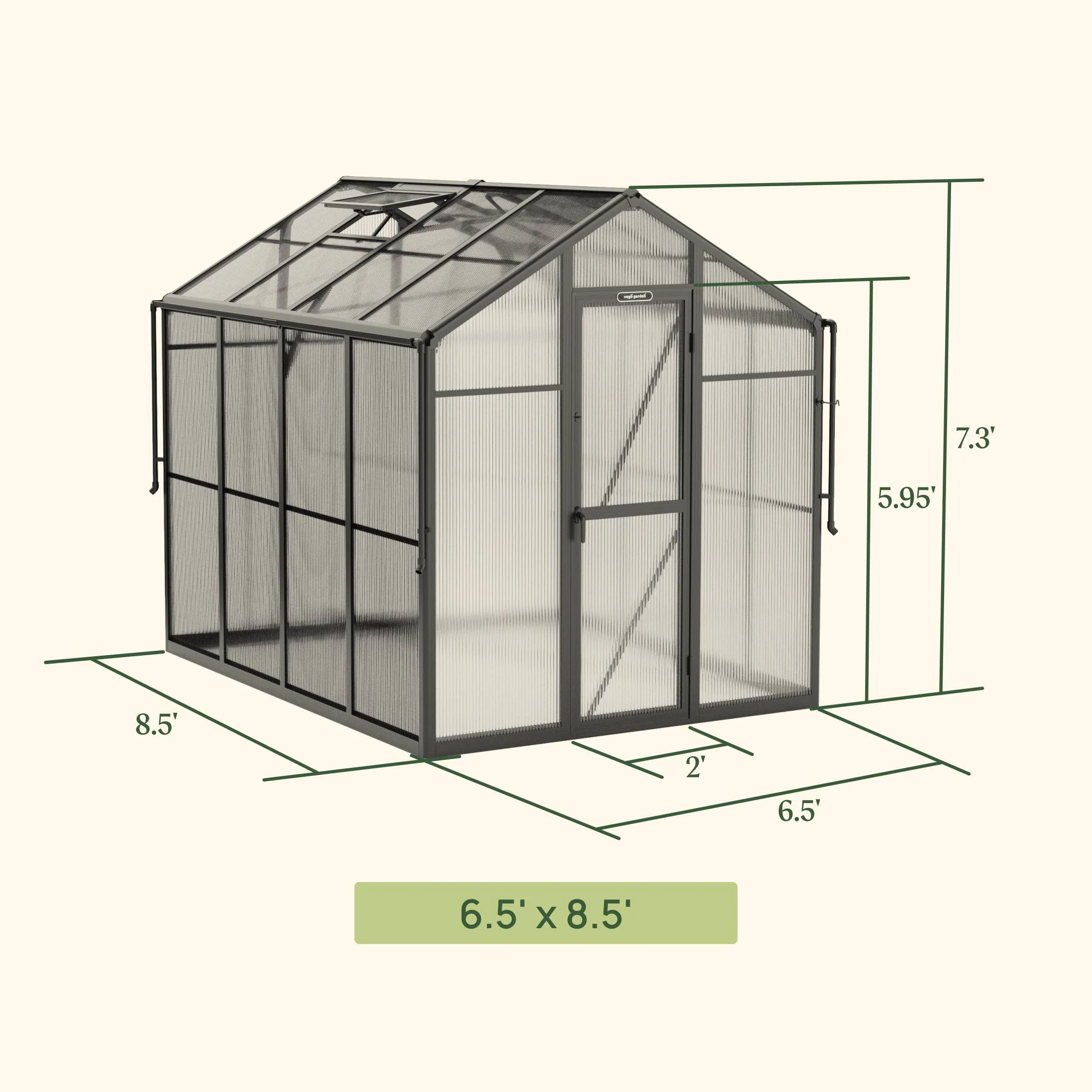 Vego Junior Victorian Greenhouse - 6.5ft Wide - Image 5