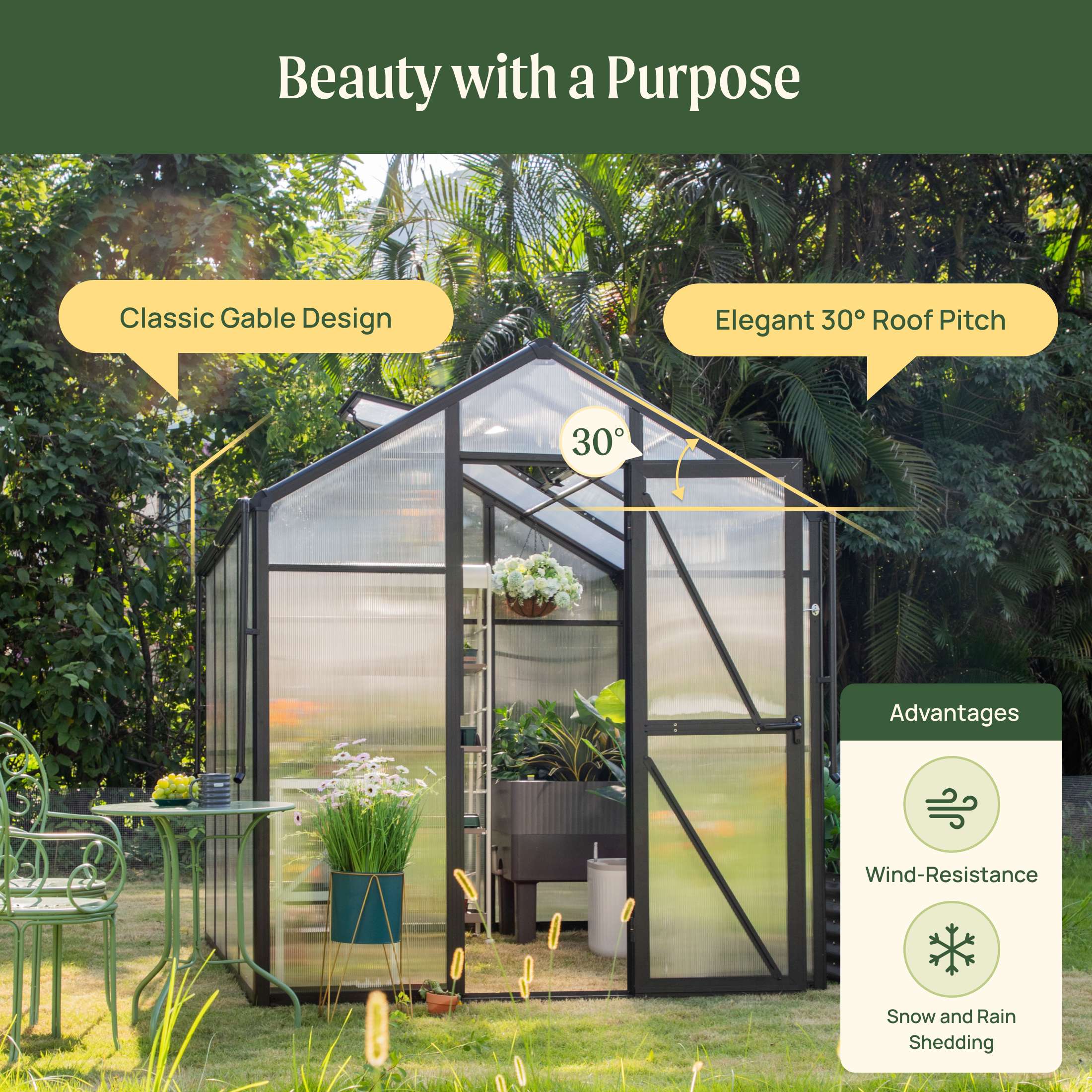 Vego Junior Victorian Greenhouse - 6.5ft Wide - Image 9