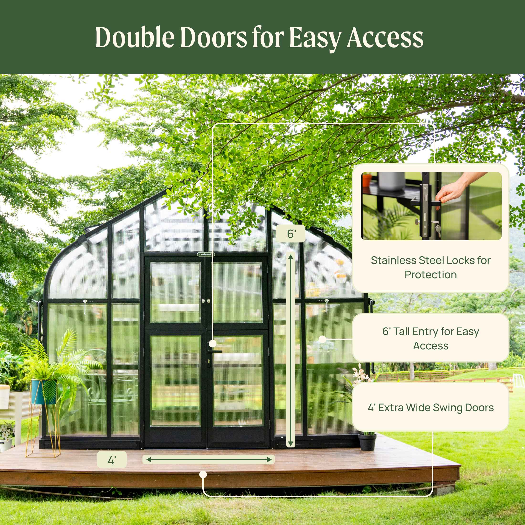 Vego Pacific Greenhouse - 10.5ft Wide - Image 11