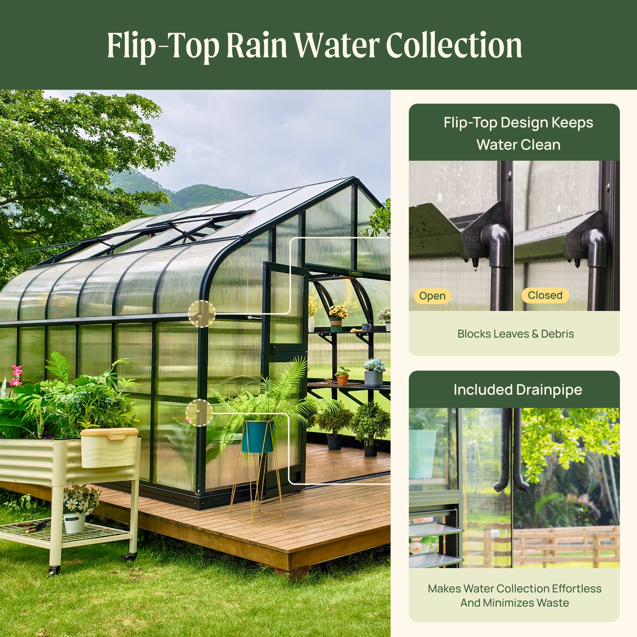 Vego Pacific Greenhouse - 10.5ft Wide - Image 12