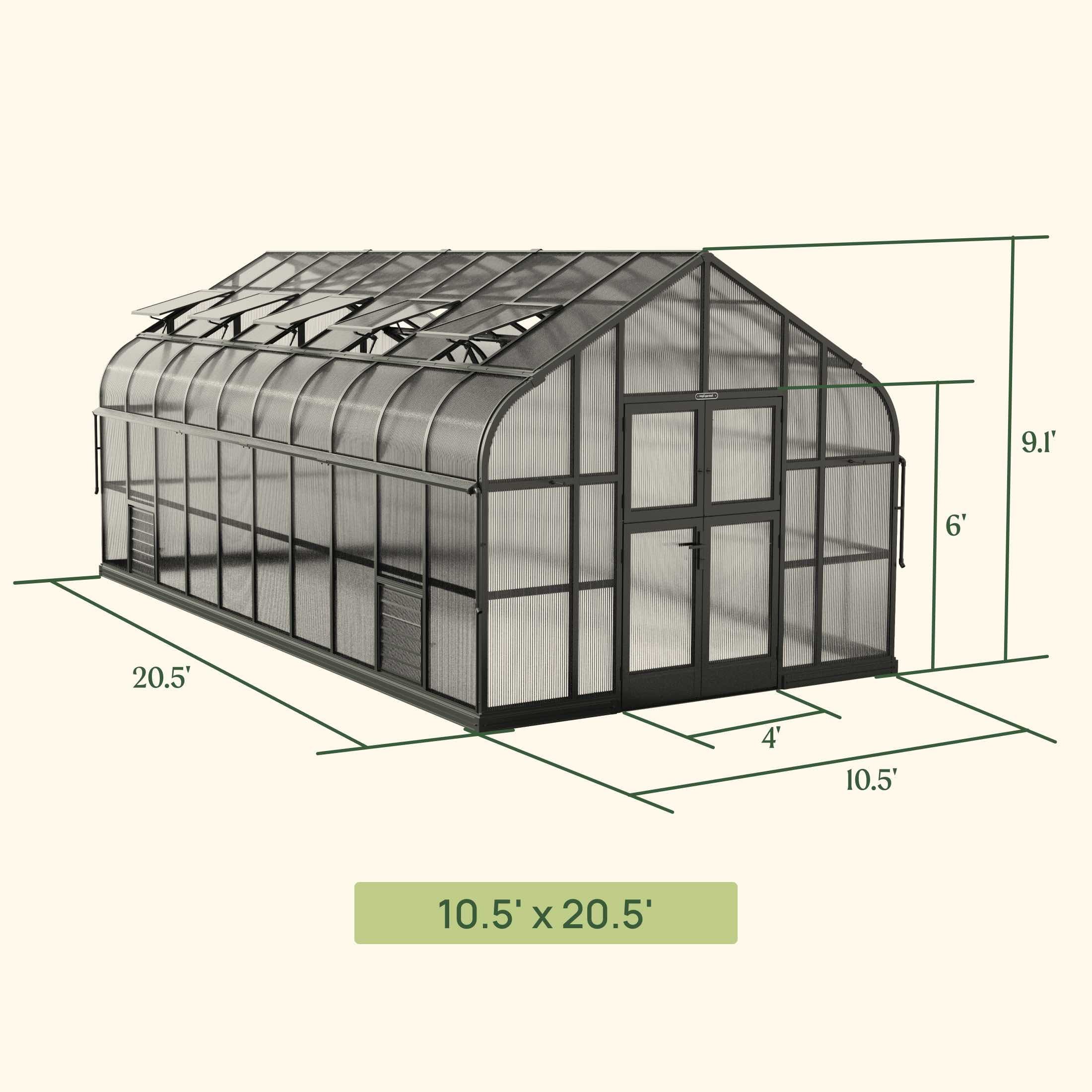 Vego Pacific Greenhouse - 10.5ft Wide - Image 5