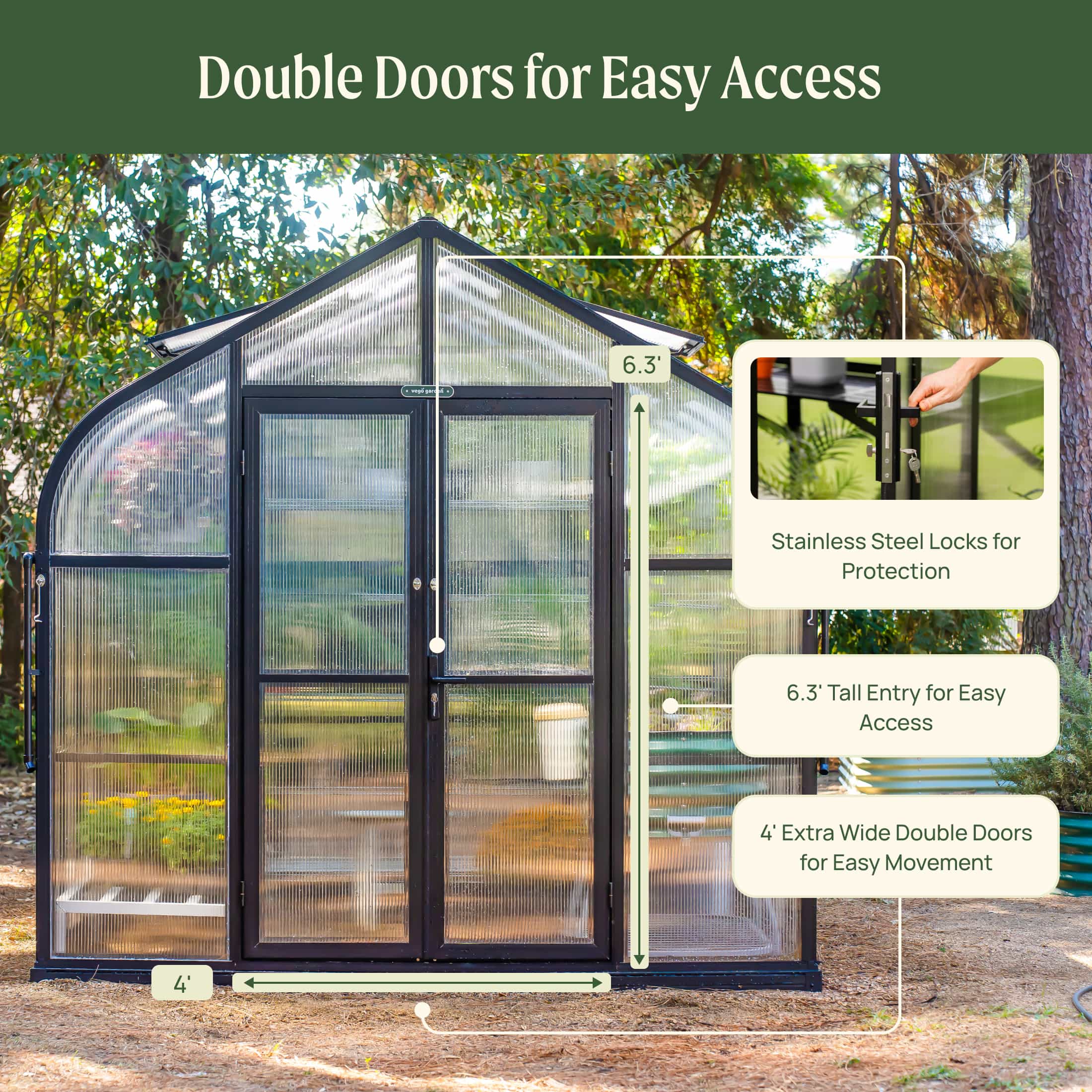 Vego Pacific Greenhouse - 8.5ft Wide - Image 11
