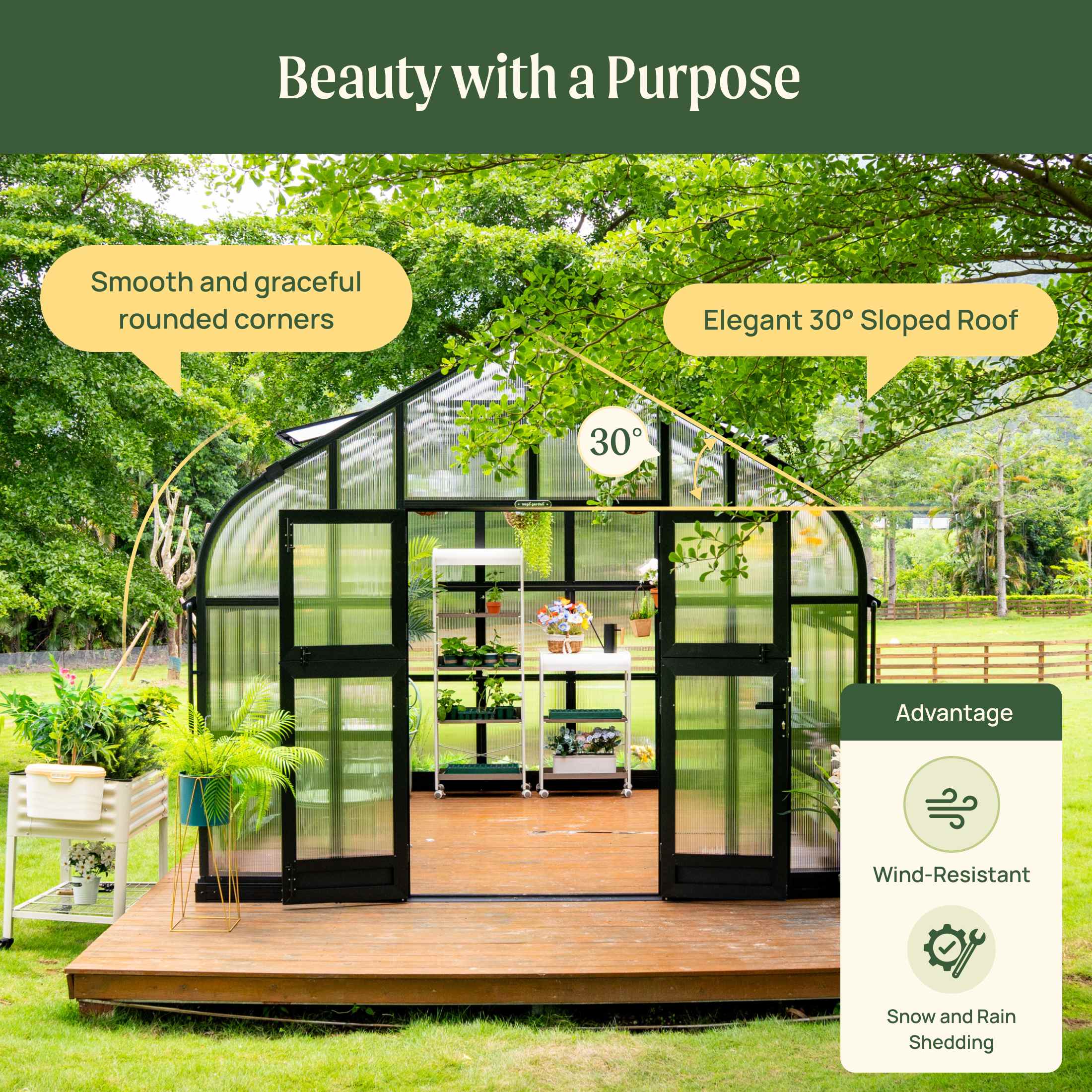 Vego Grand Pacific Greenhouse - 12.5ft Wide - Image 12