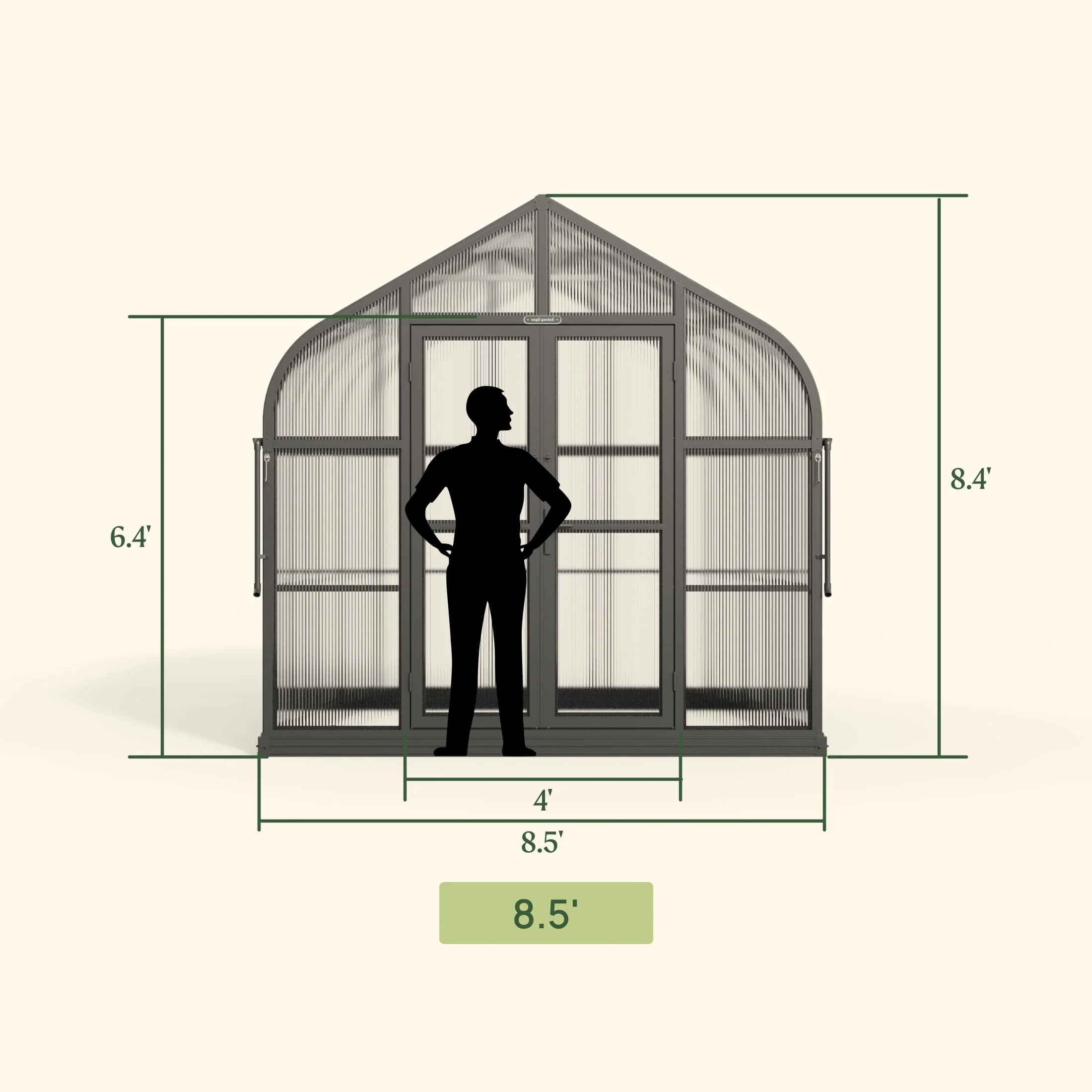 Vego Pacific Greenhouse - 8.5ft Wide - Image 15