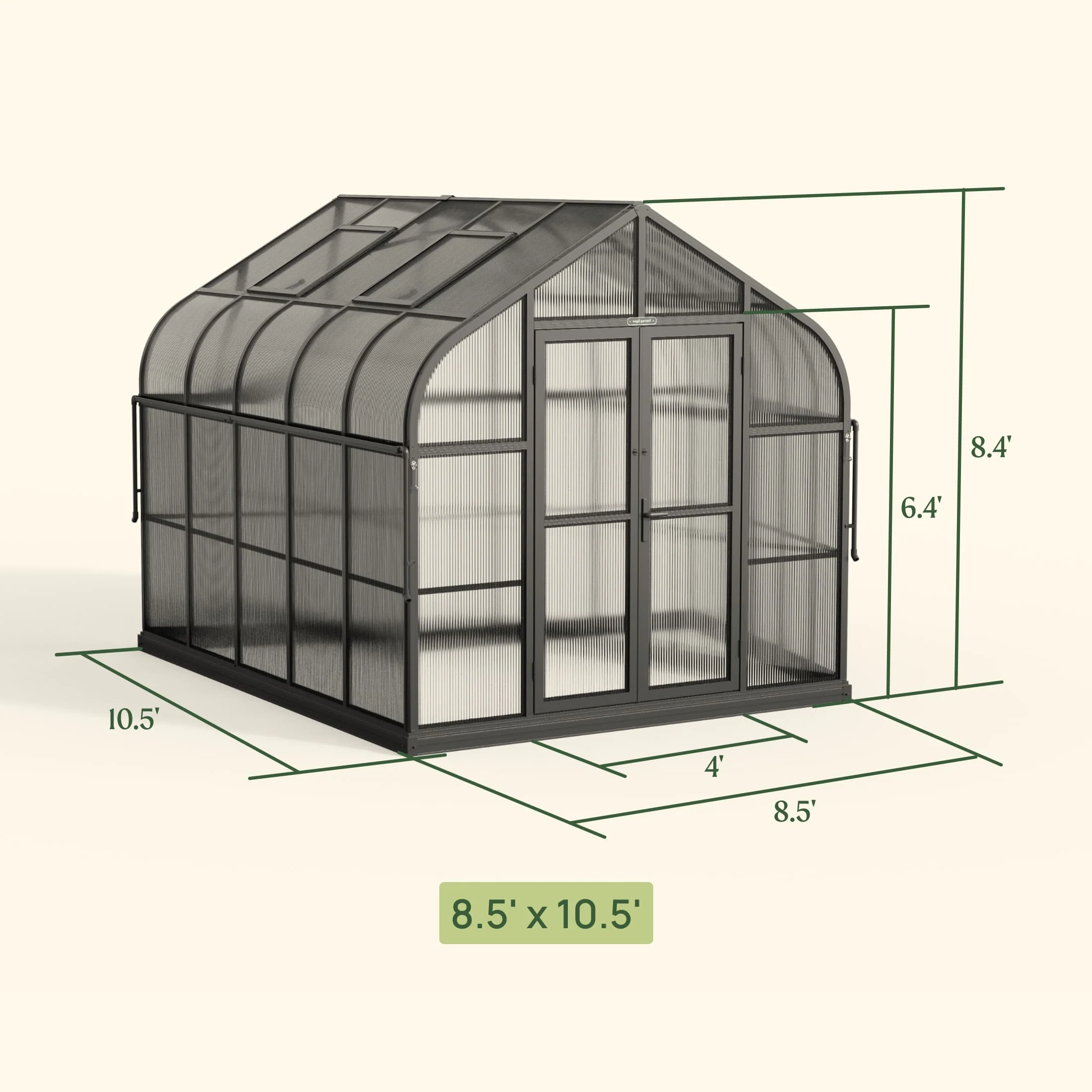 Vego Pacific Greenhouse - 8.5ft Wide - Image 3