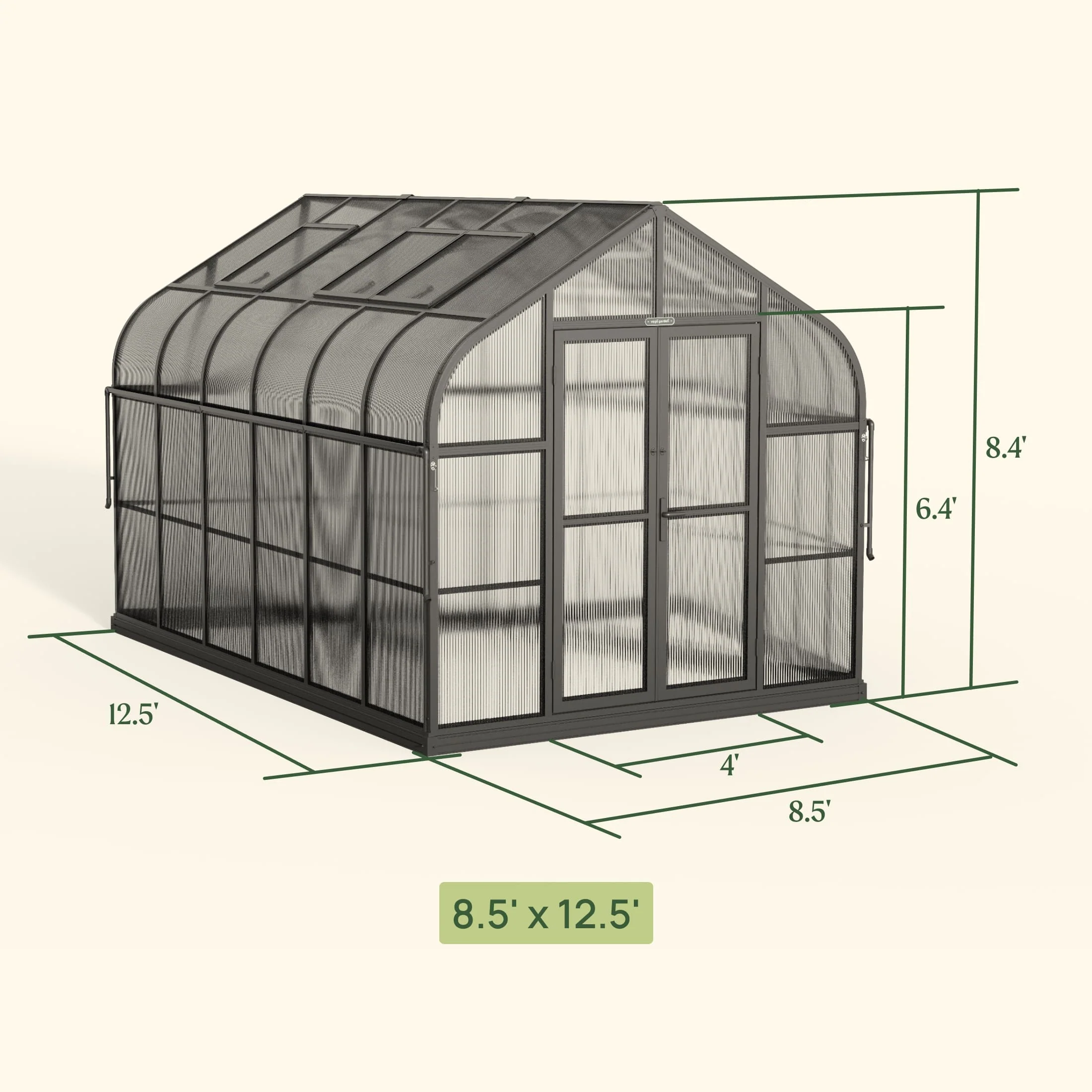Vego Pacific Greenhouse - 8.5ft Wide - Image 4