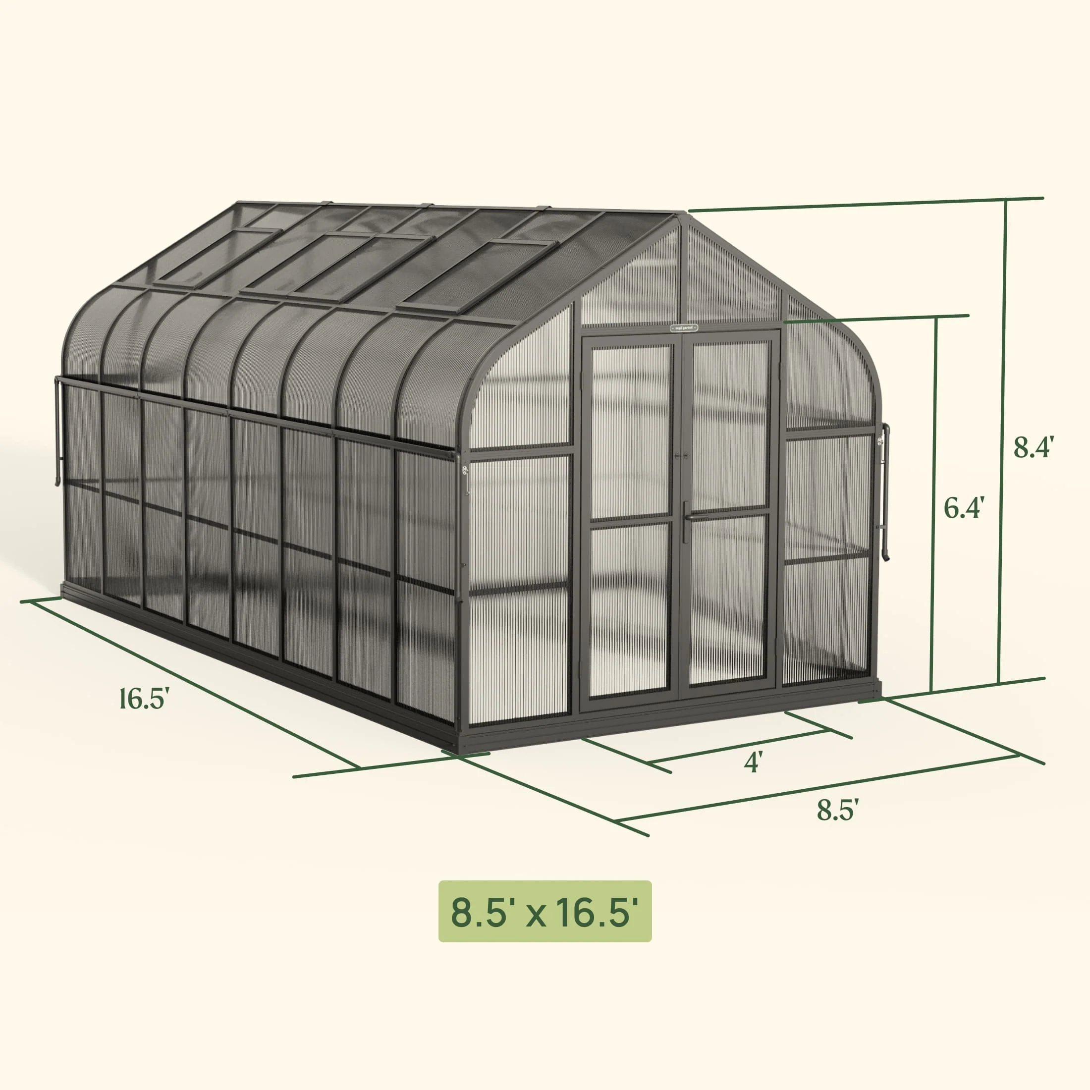 Vego Pacific Greenhouse - 8.5ft Wide - Image 6