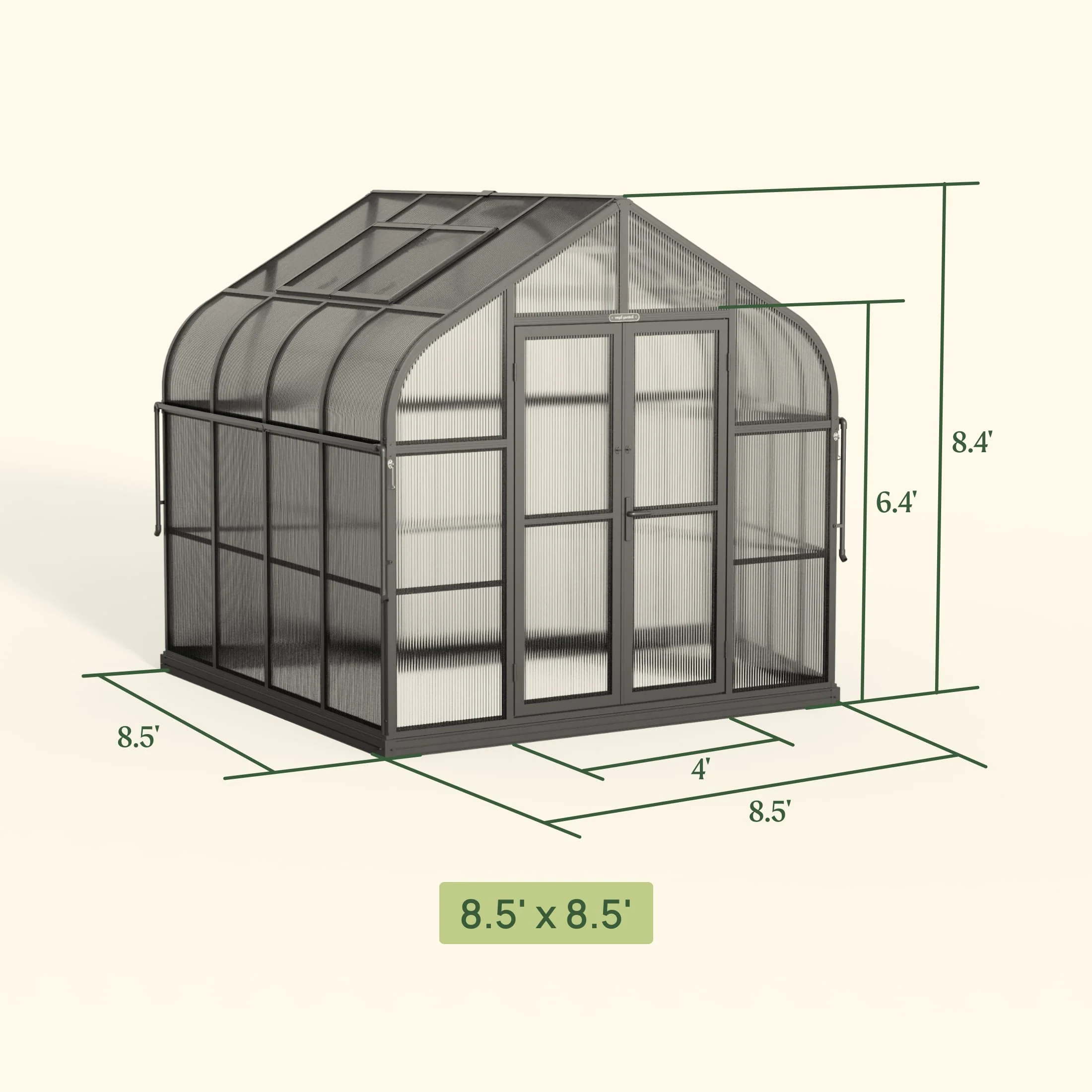 Vego Pacific Greenhouse - 8.5ft Wide - Image 7