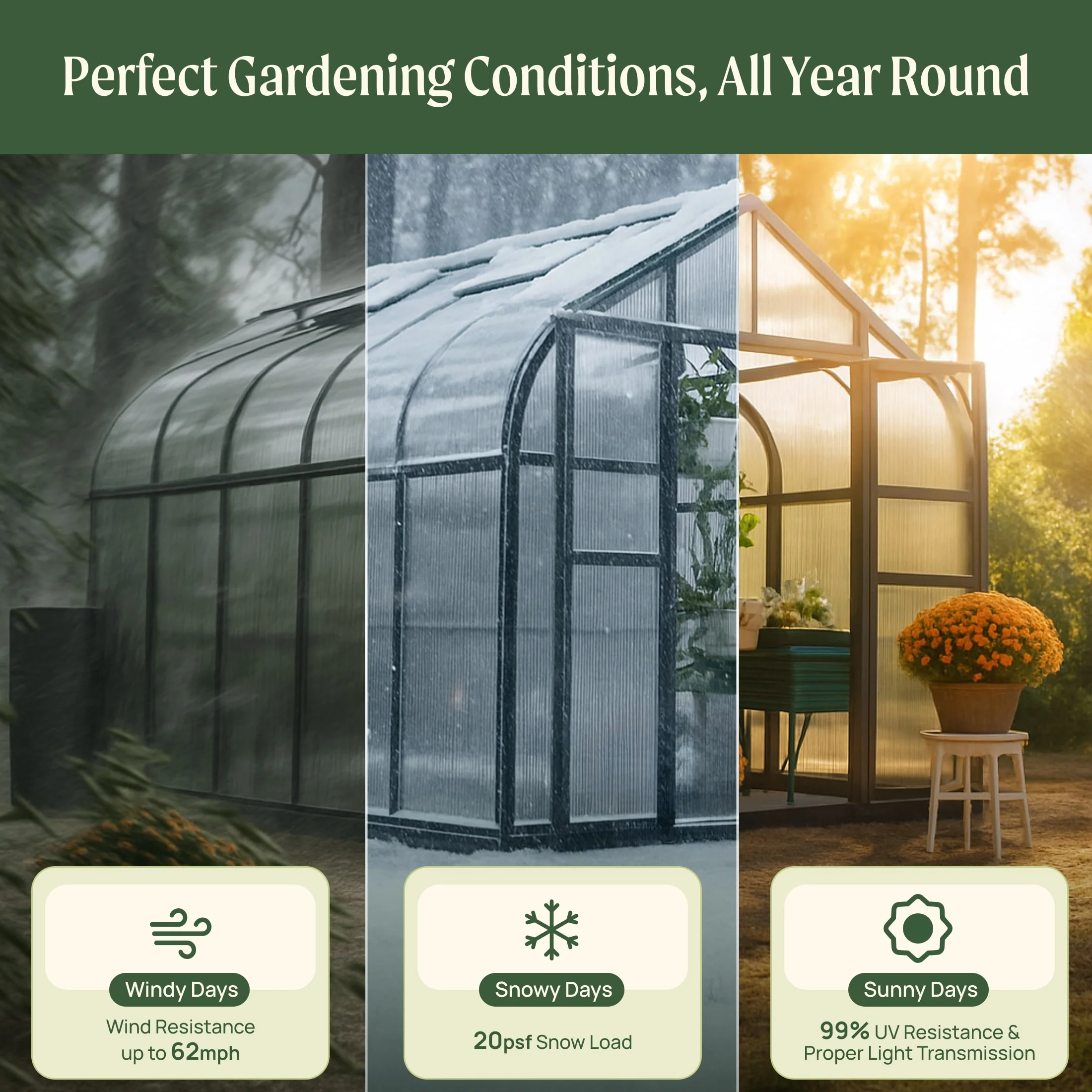 Vego Pacific Greenhouse - 8.5ft Wide - Image 9