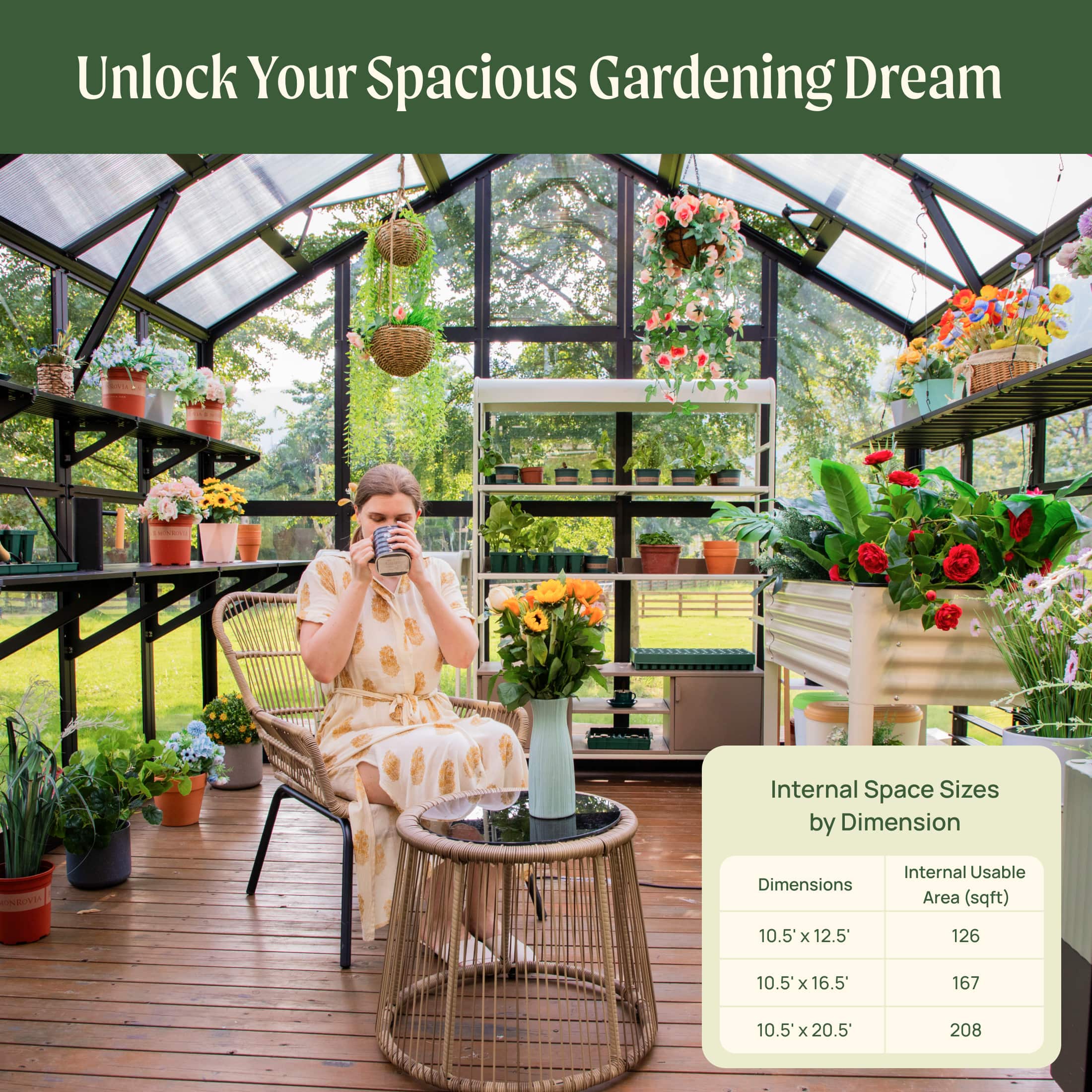 Vego Victorian Greenhouse - 10.5ft Wide - Image 12