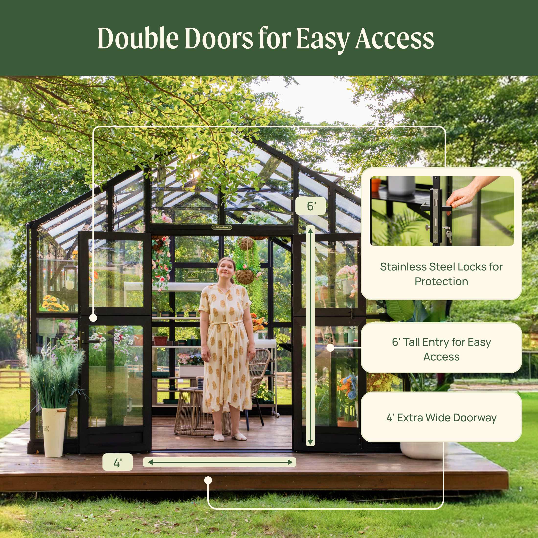 Vego Victorian Greenhouse - 10.5ft Wide - Image 14
