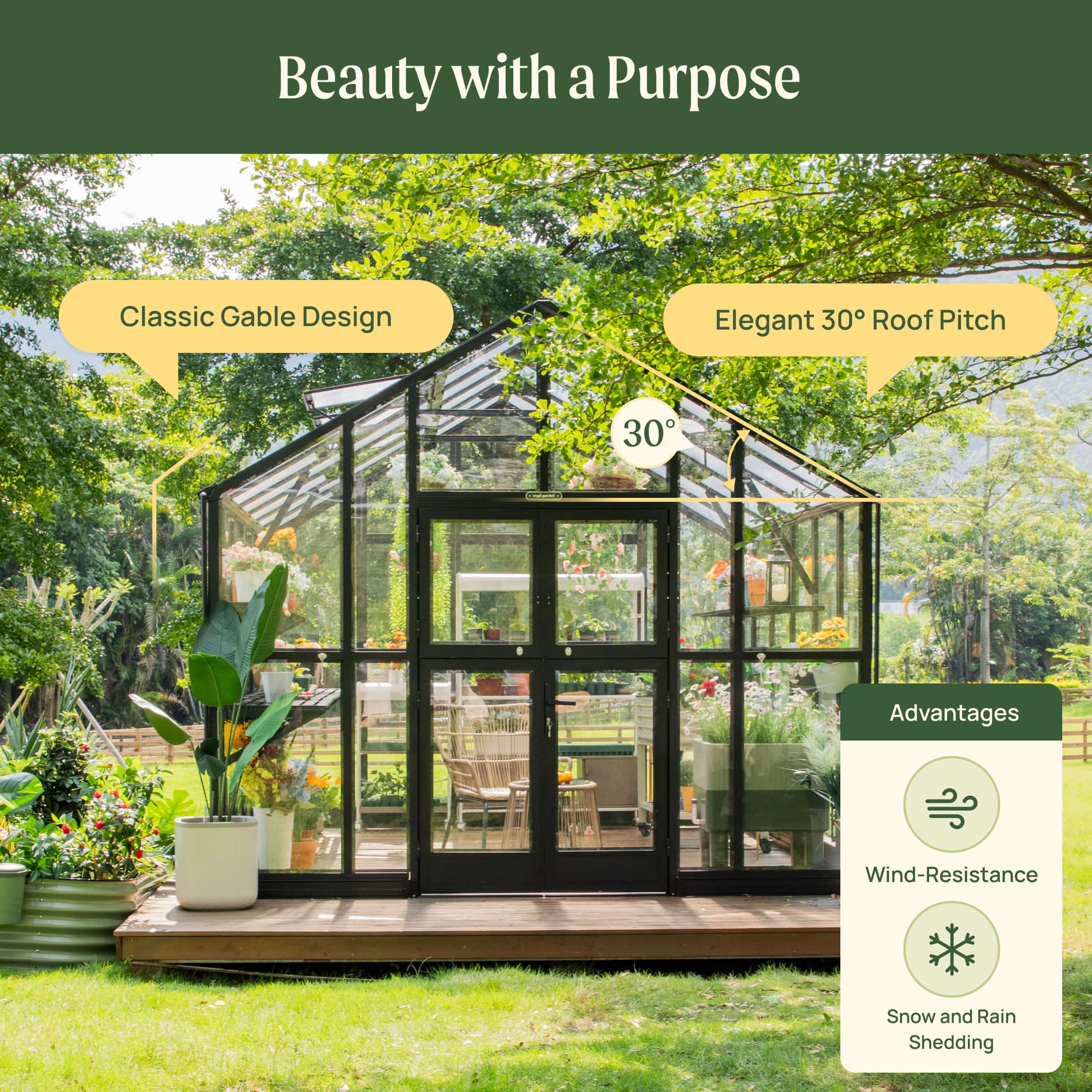 Vego Victorian Greenhouse - 10.5ft Wide - Image 15