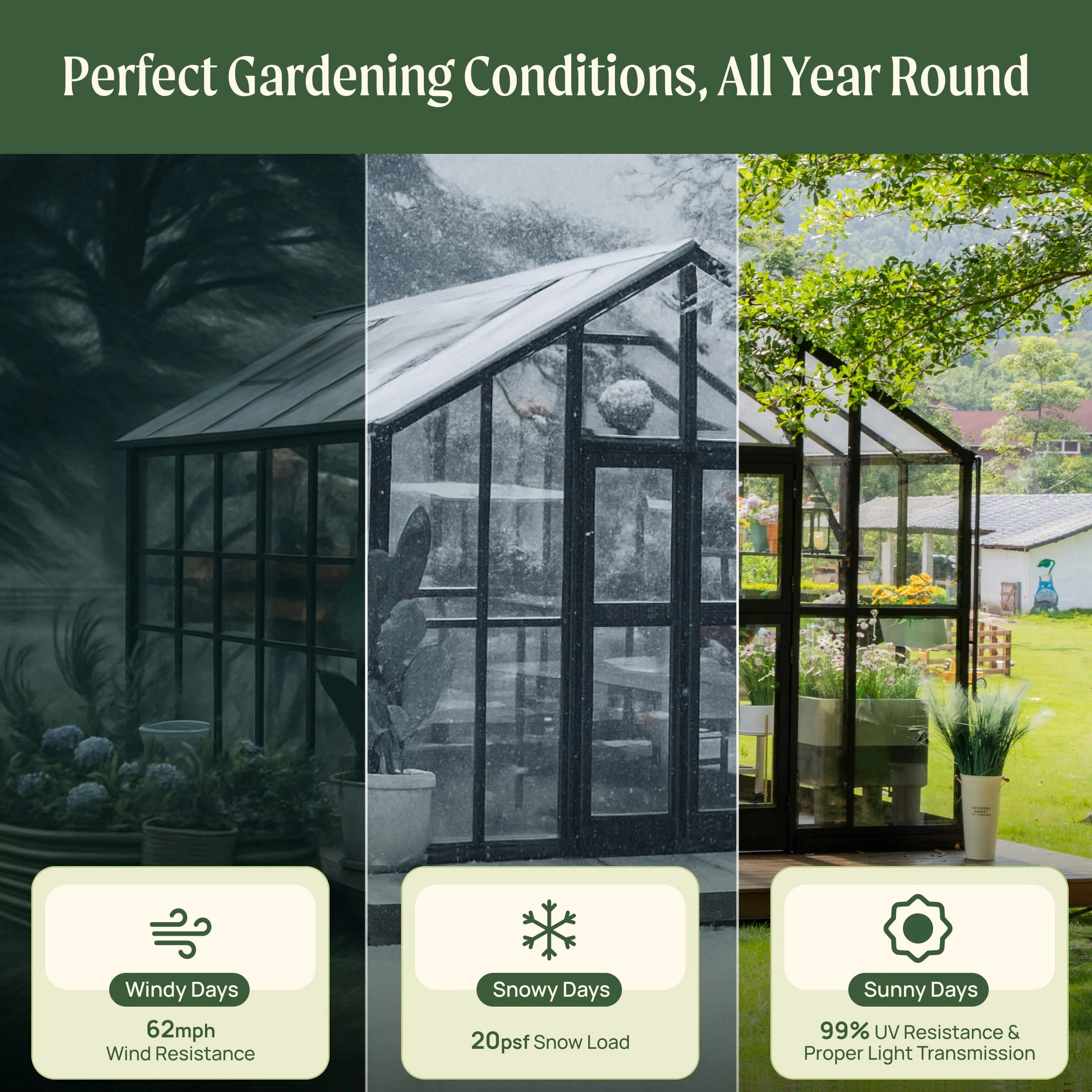 Vego Victorian Greenhouse - 10.5ft Wide - Image 9