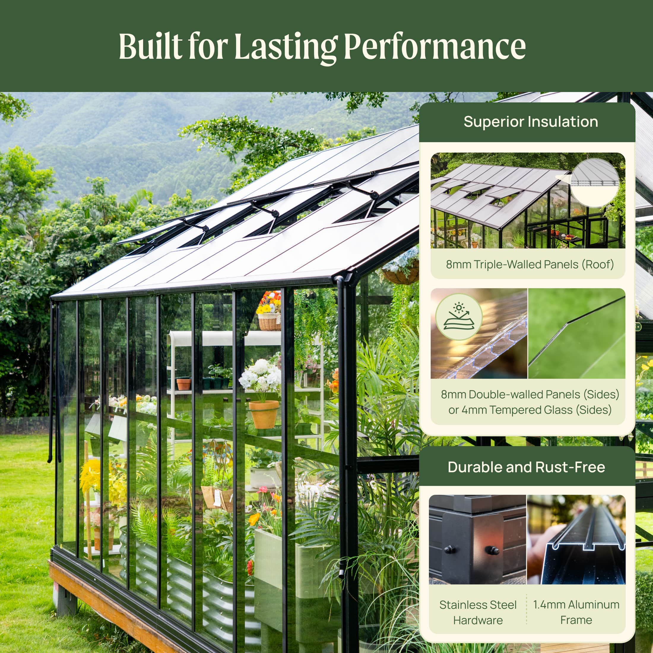 Vego Grand Victorian Greenhouse - 12.5ft Wide - Image 11