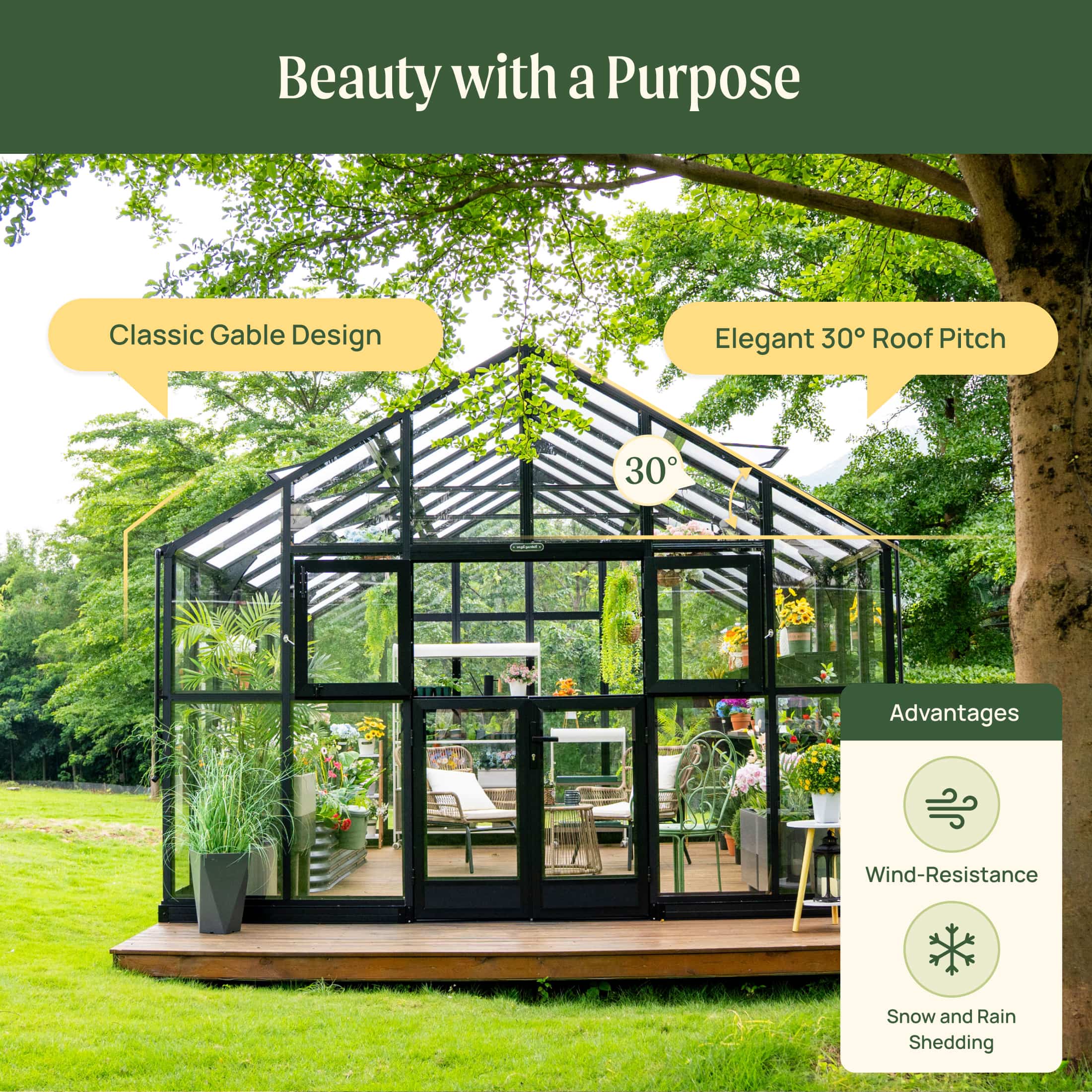 Vego Grand Victorian Greenhouse - 12.5ft Wide - Image 15