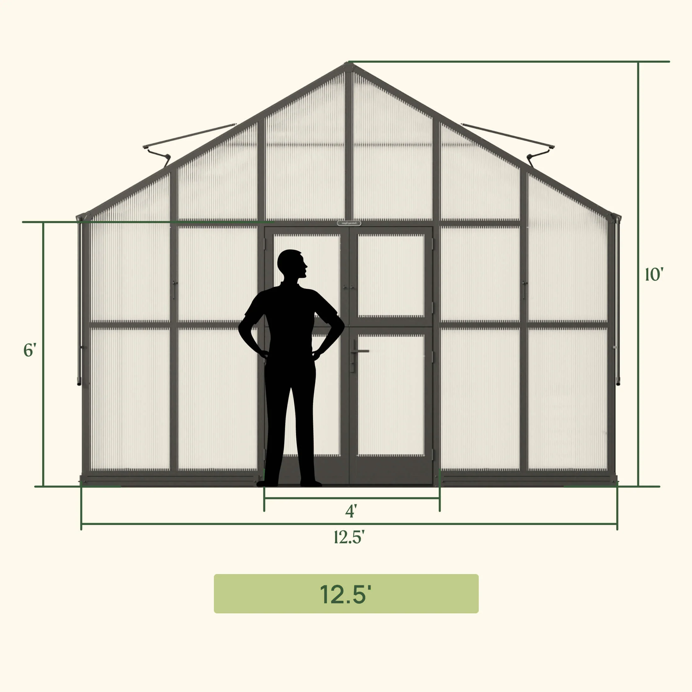 Vego Grand Victorian Greenhouse - 12.5ft Wide - Image 19