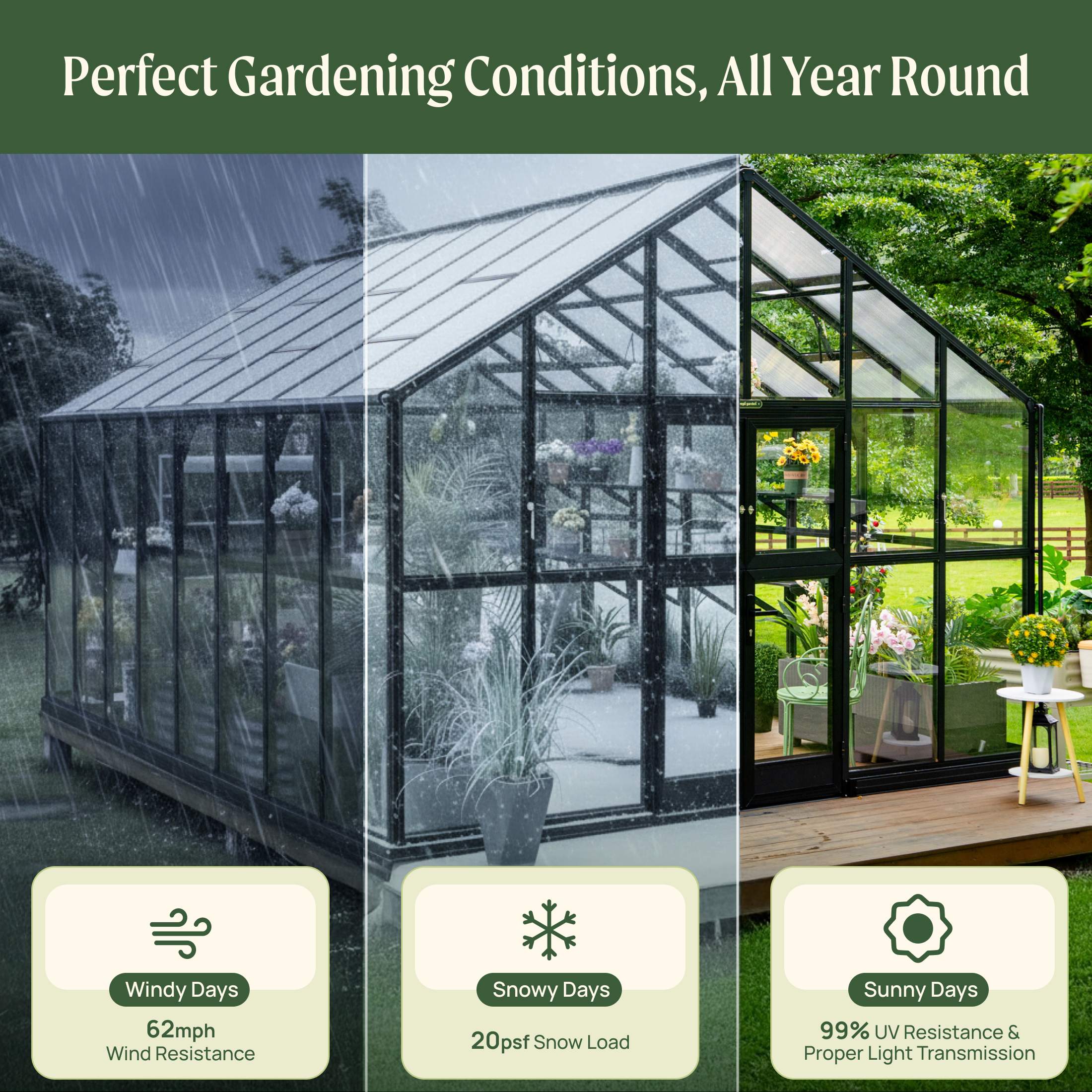 Vego Grand Victorian Greenhouse - 12.5ft Wide - Image 9