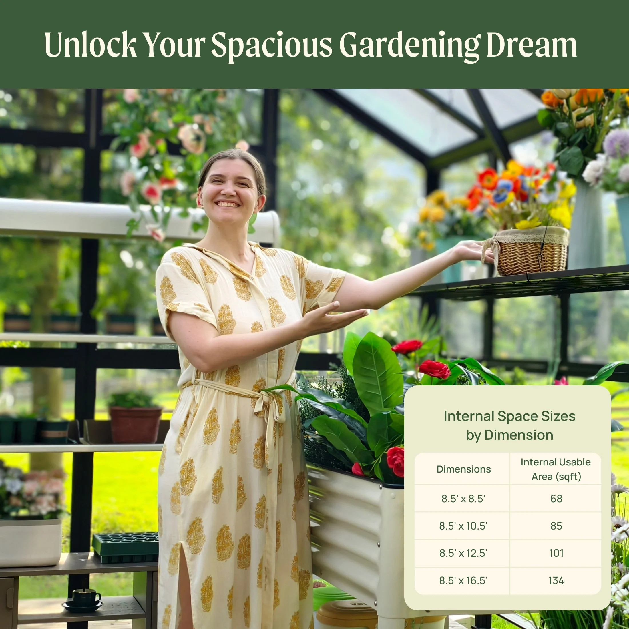 Vego Victorian Greenhouse - 8.5ft Wide - Image 14