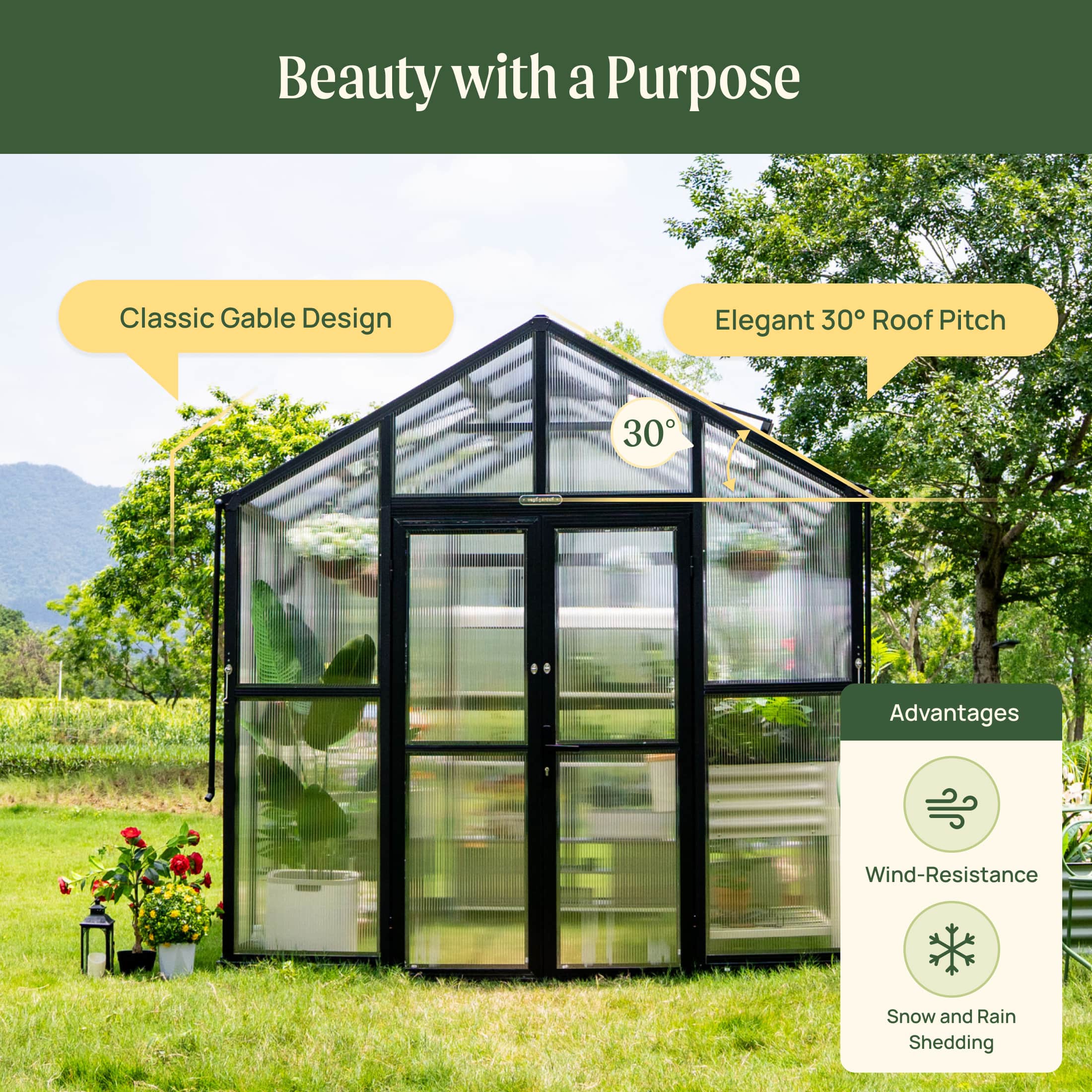 Vego Victorian Greenhouse - 8.5ft Wide - Image 15
