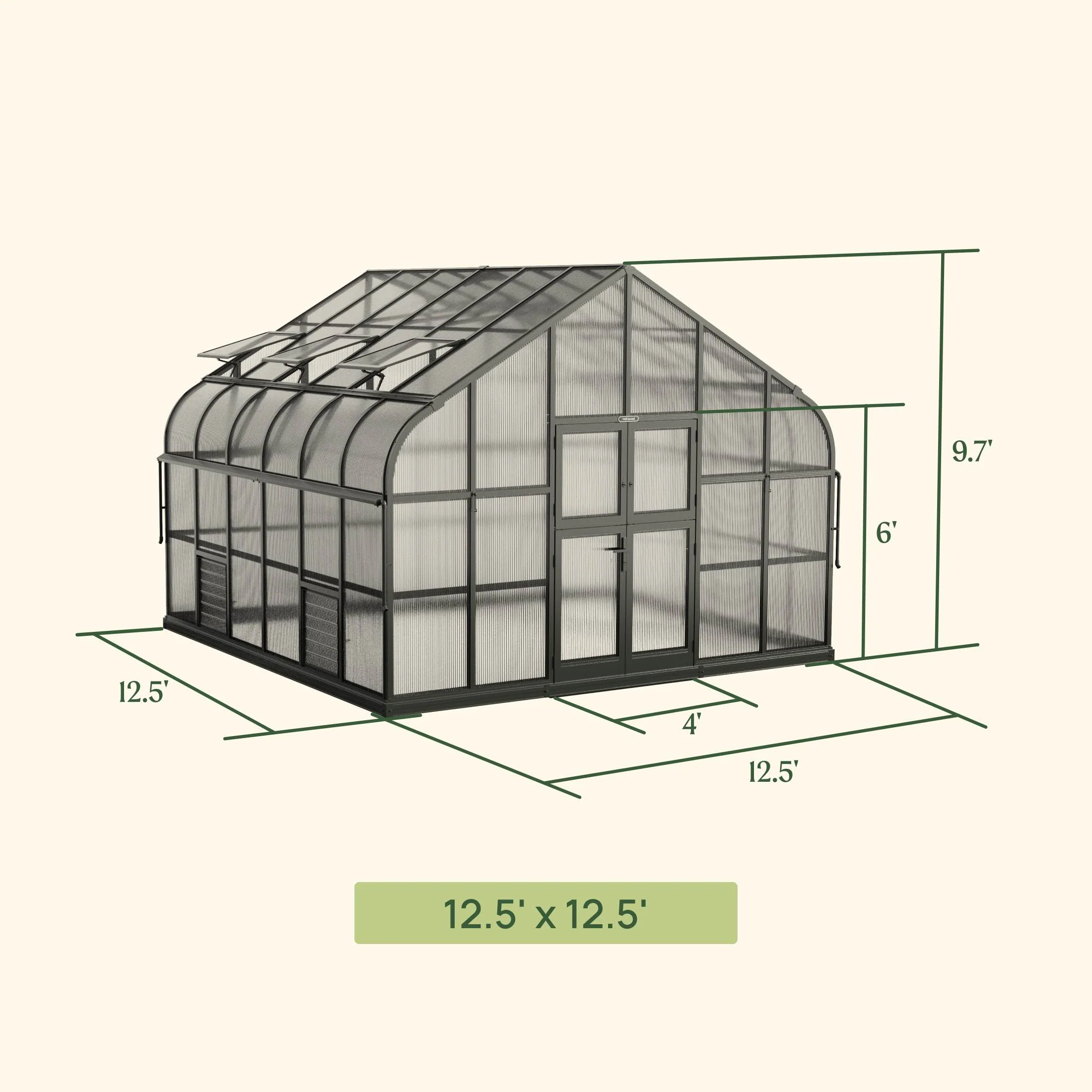 Vego Grand Pacific Greenhouse - 12.5ft Wide - Image 3