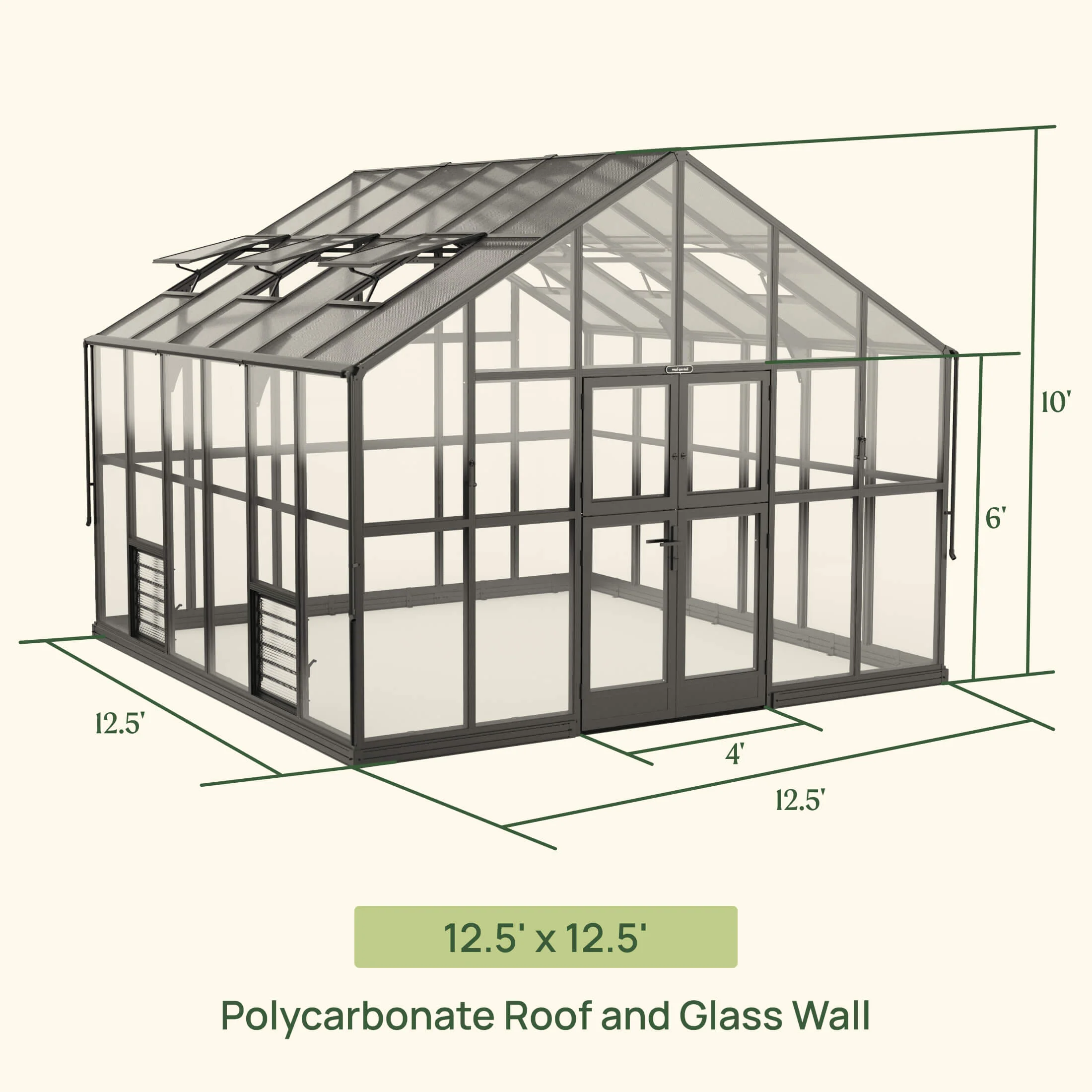 Vego Grand Victorian Greenhouse - 12.5ft Wide - Image 3