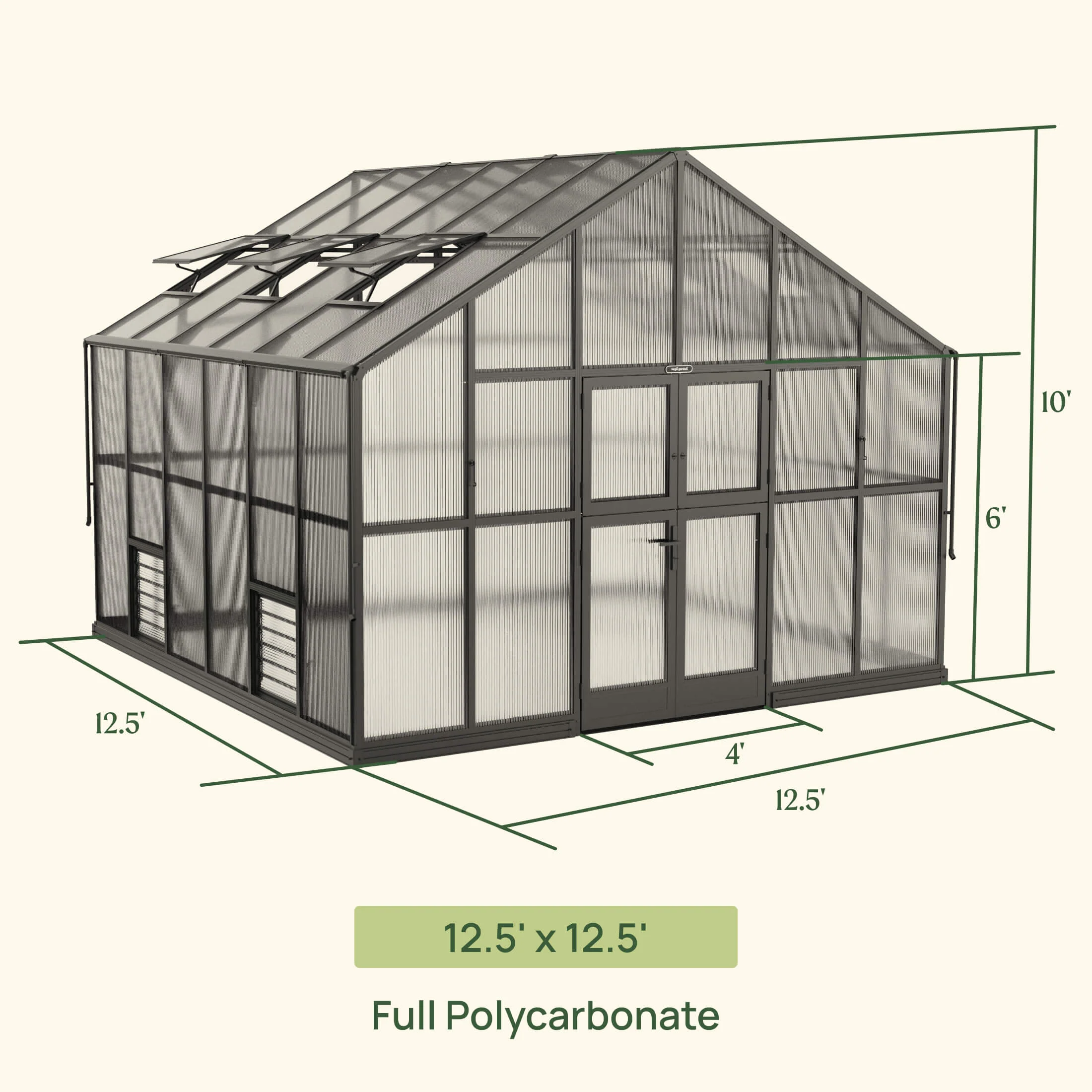 Vego Grand Victorian Greenhouse - 12.5ft Wide - Image 7