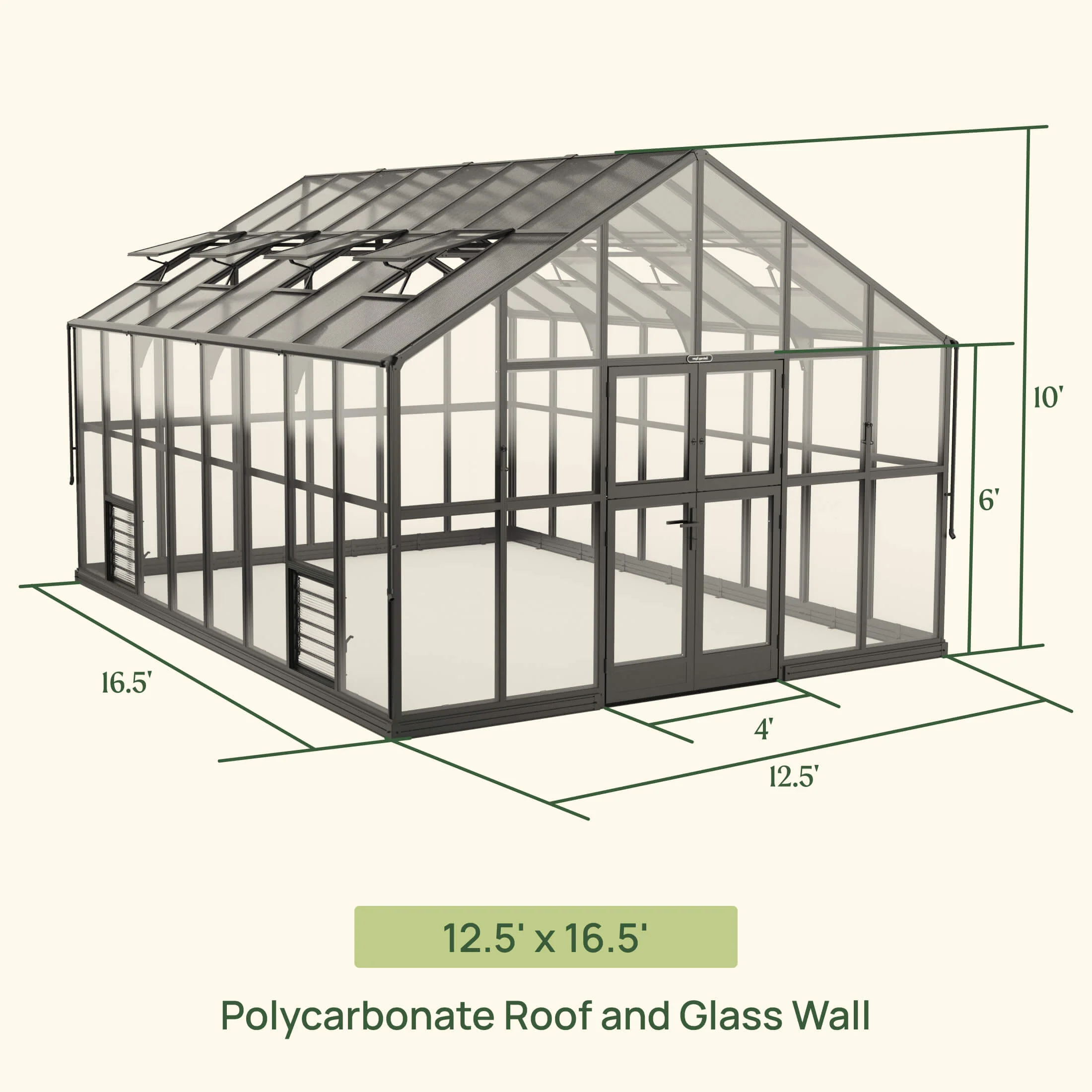 Vego Grand Victorian Greenhouse - 12.5ft Wide - Image 4