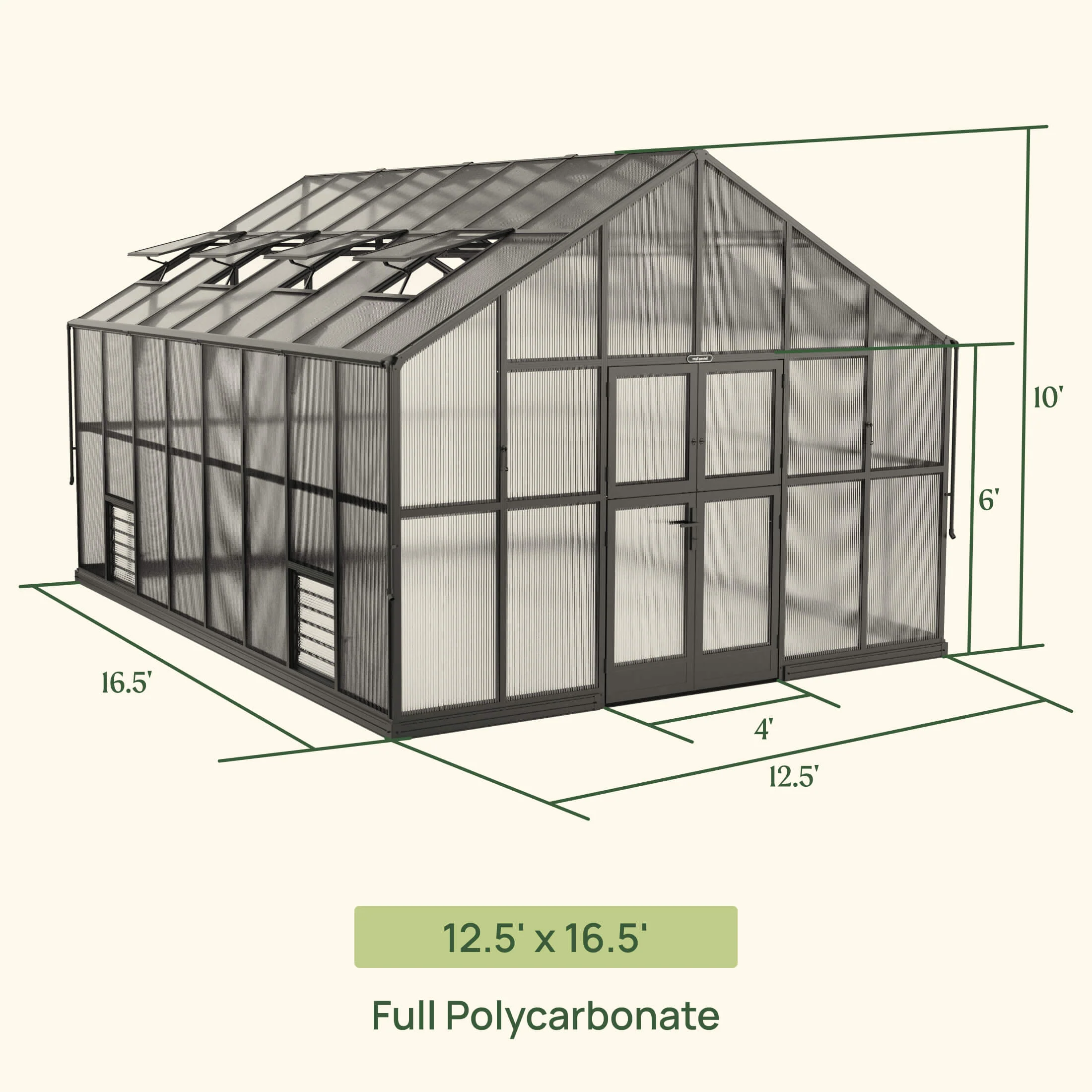 Vego Grand Victorian Greenhouse - 12.5ft Wide - Image 5