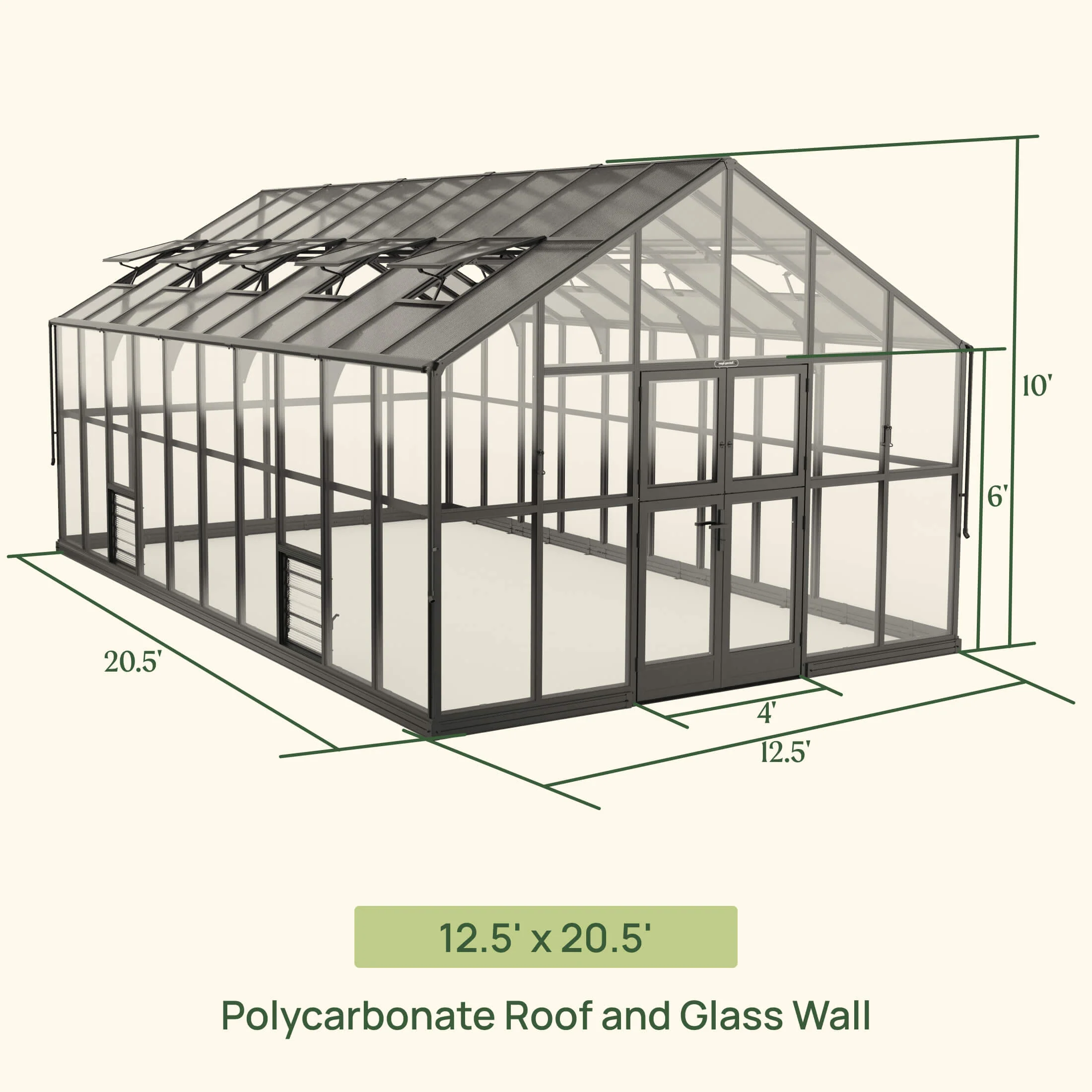 Vego Grand Victorian Greenhouse - 12.5ft Wide - Image 6