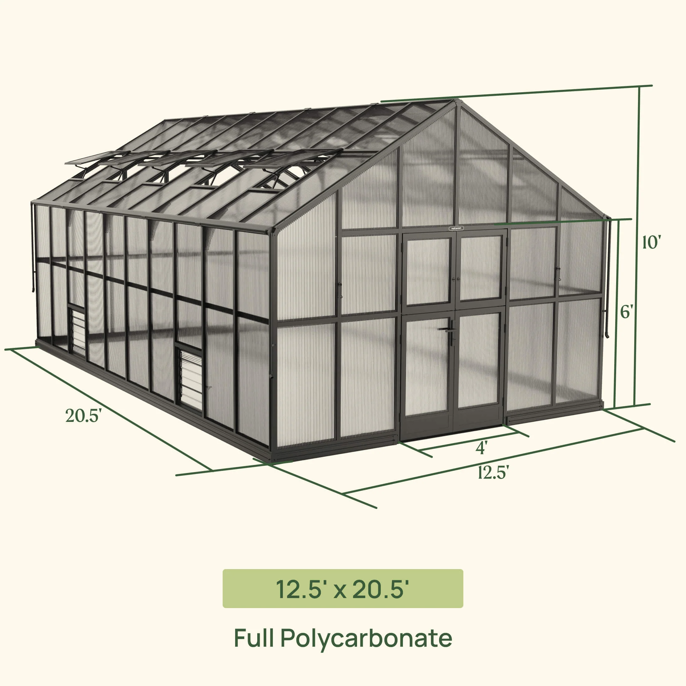 Vego Grand Victorian Greenhouse - 12.5ft Wide - Image 8